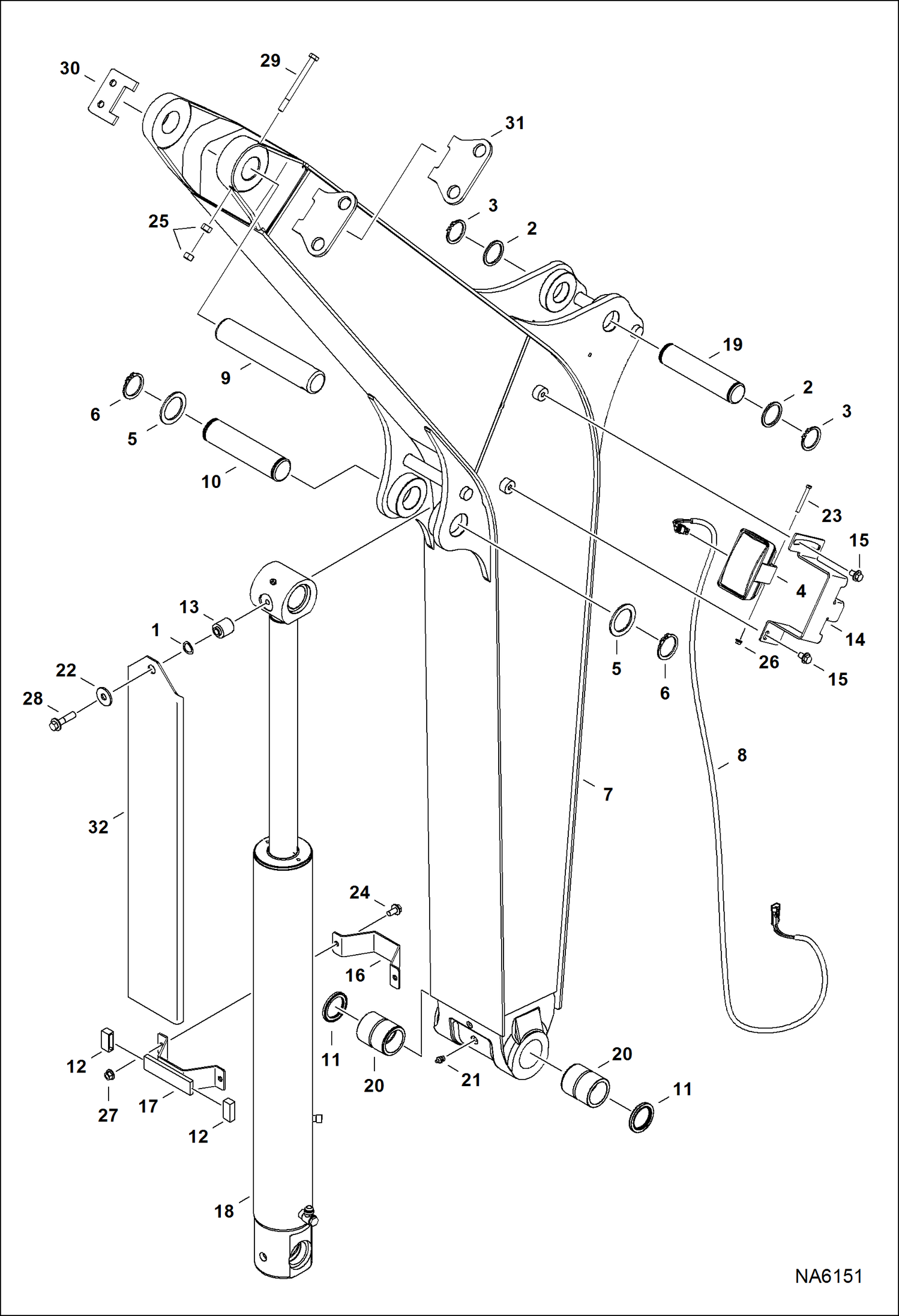 Схема запчастей Bobcat E55 - BOOM WORK EQUIPMENT