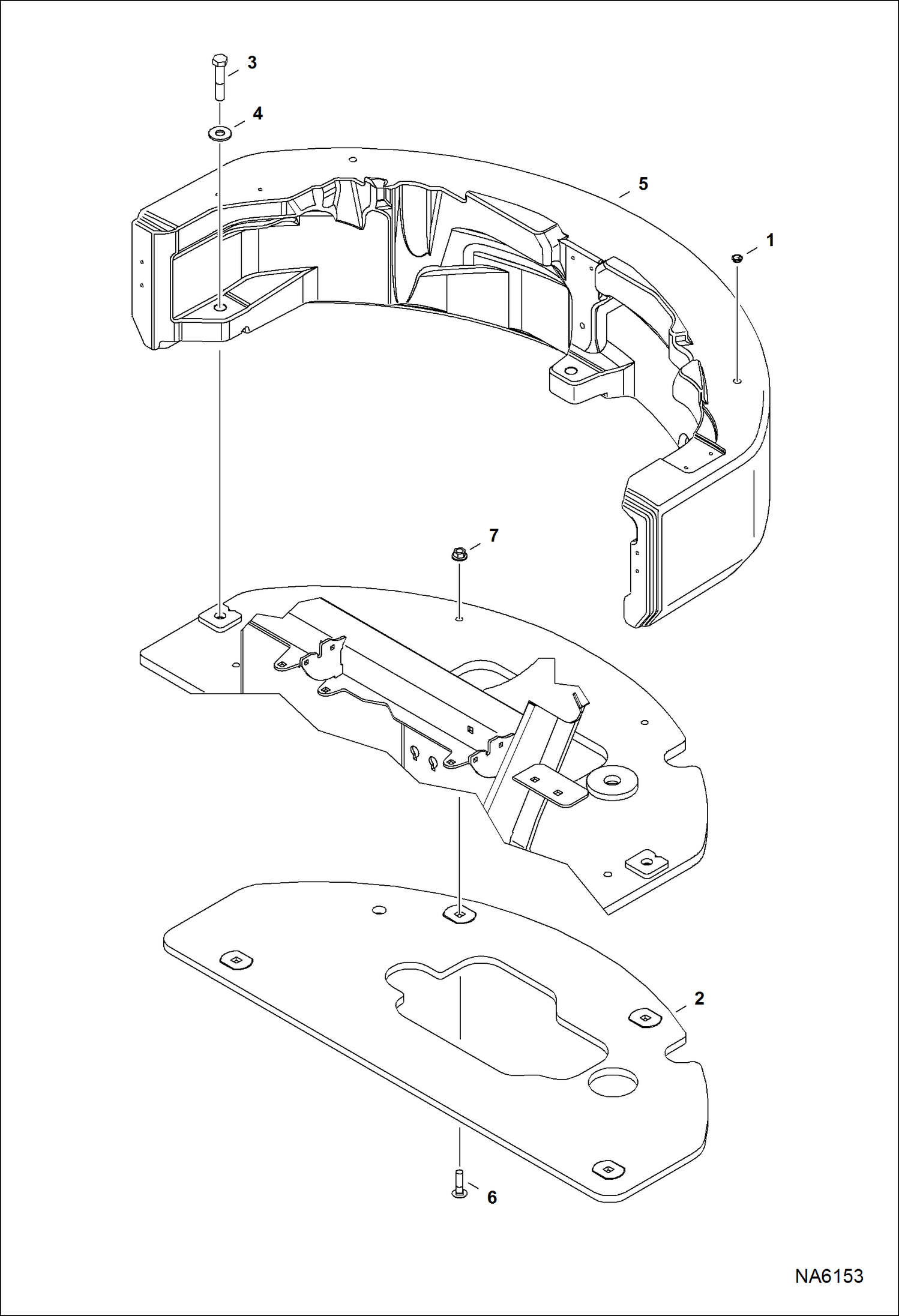 Схема запчастей Bobcat E55 - COUNTERWEIGHT MAIN FRAME