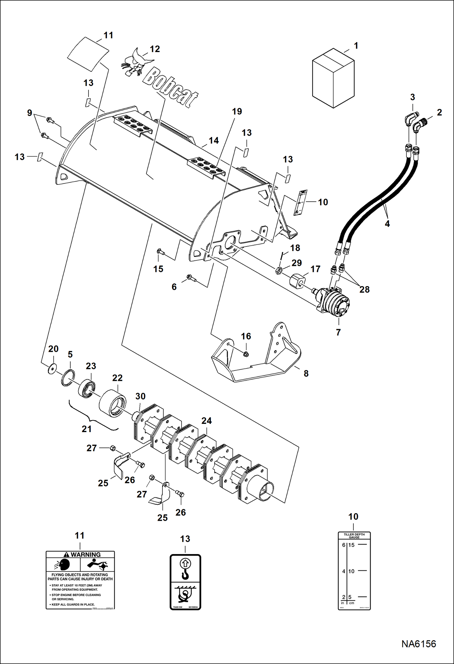 Схема запчастей Bobcat TILLER - TILLER (Main Frame) (40 APFW) Loader