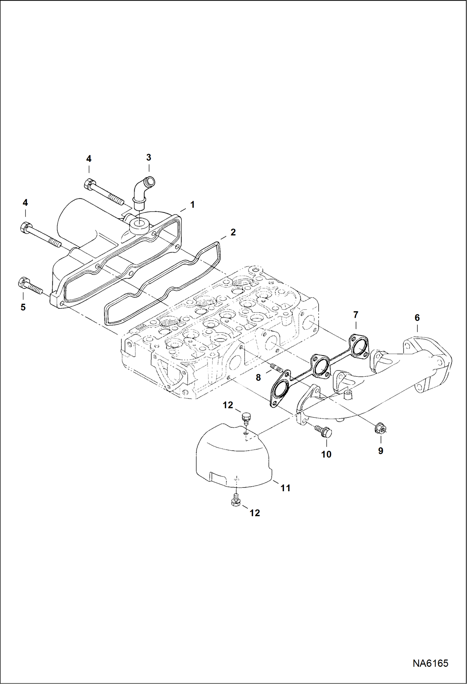 Схема запчастей Bobcat 2200 - MANIFOLDS REPLACEMENT ENGINE