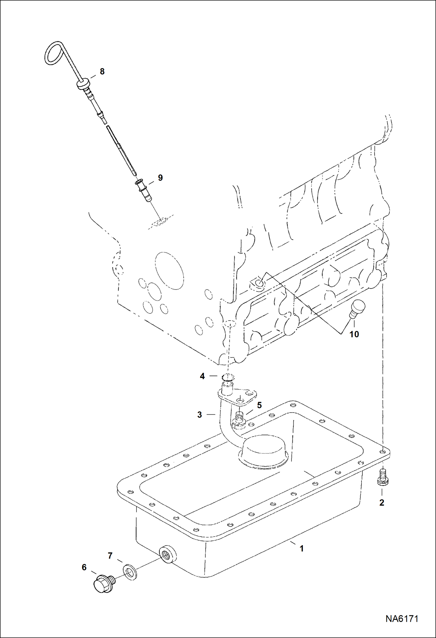 Схема запчастей Bobcat 2200 - OIL PAN REPLACEMENT ENGINE