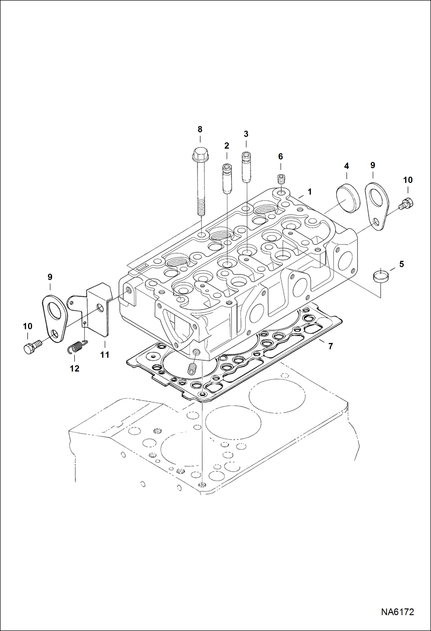 Схема запчастей Bobcat 2200 - CYLINDER HEAD REPLACEMENT ENGINE