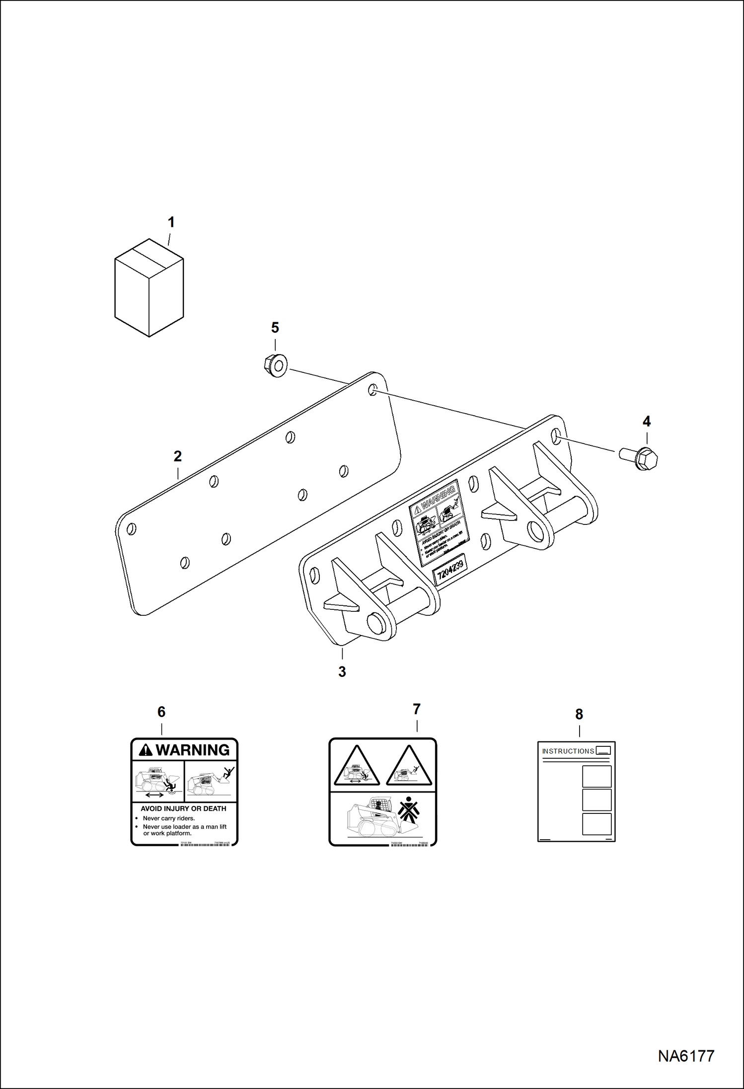 Схема запчастей Bobcat BACKHOE - BACKHOE (Mounting Kit) (8811 A558 & B393) 811/8811 BACKHOE