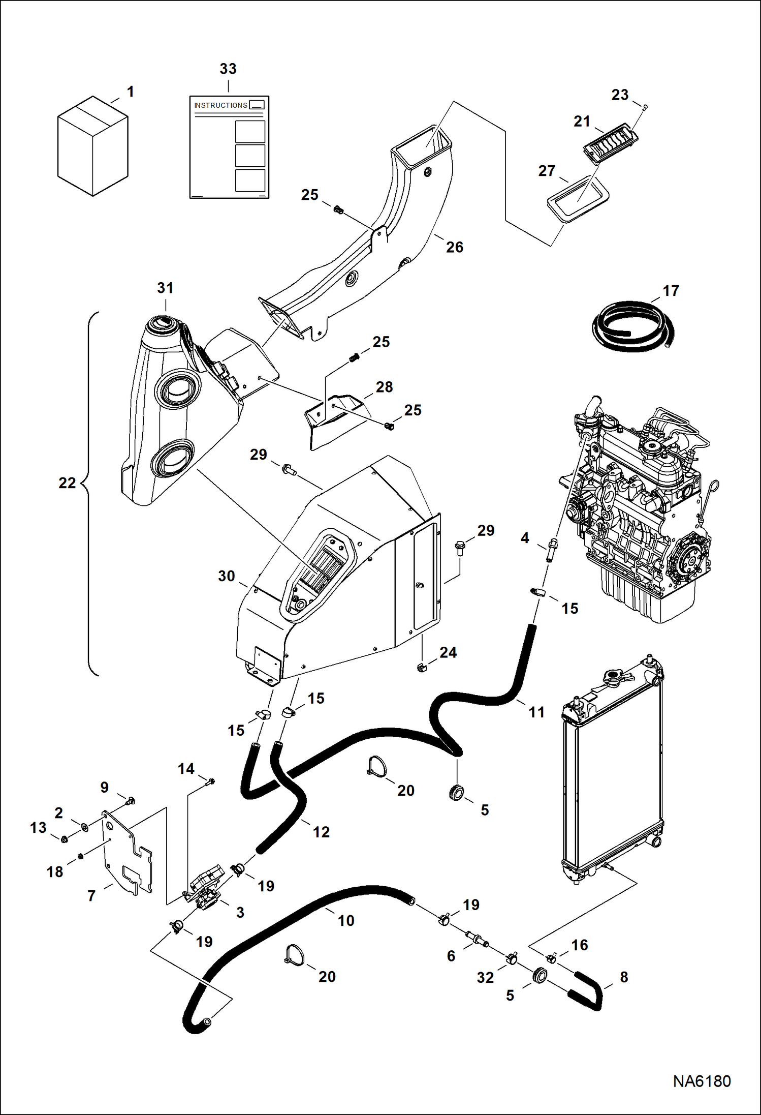 Схема запчастей Bobcat E25 - HEATER (Heater Kit) ACCESSORIES & OPTIONS