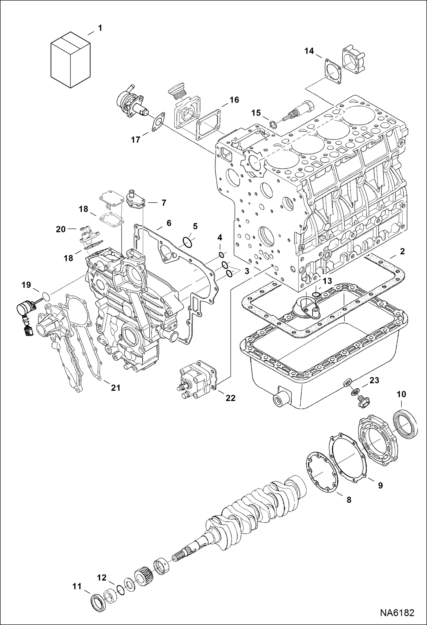 Схема запчастей Bobcat 331 - LOWER GASKET KIT (S/N E/ 9FZ999 & Below) POWER UNIT