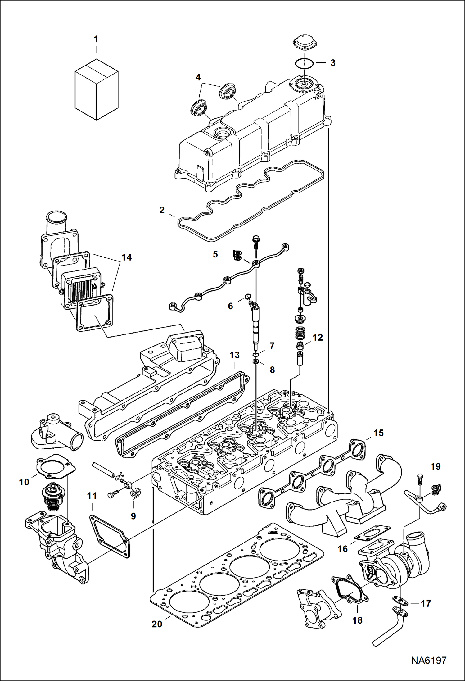 Схема запчастей Bobcat A-Series - UPPER GASKET KIT POWER UNIT