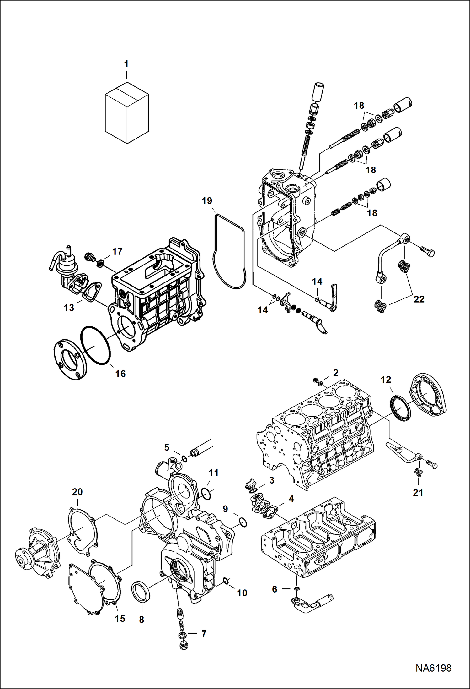 Схема запчастей Bobcat A-Series - LOWER GASKET KIT POWER UNIT