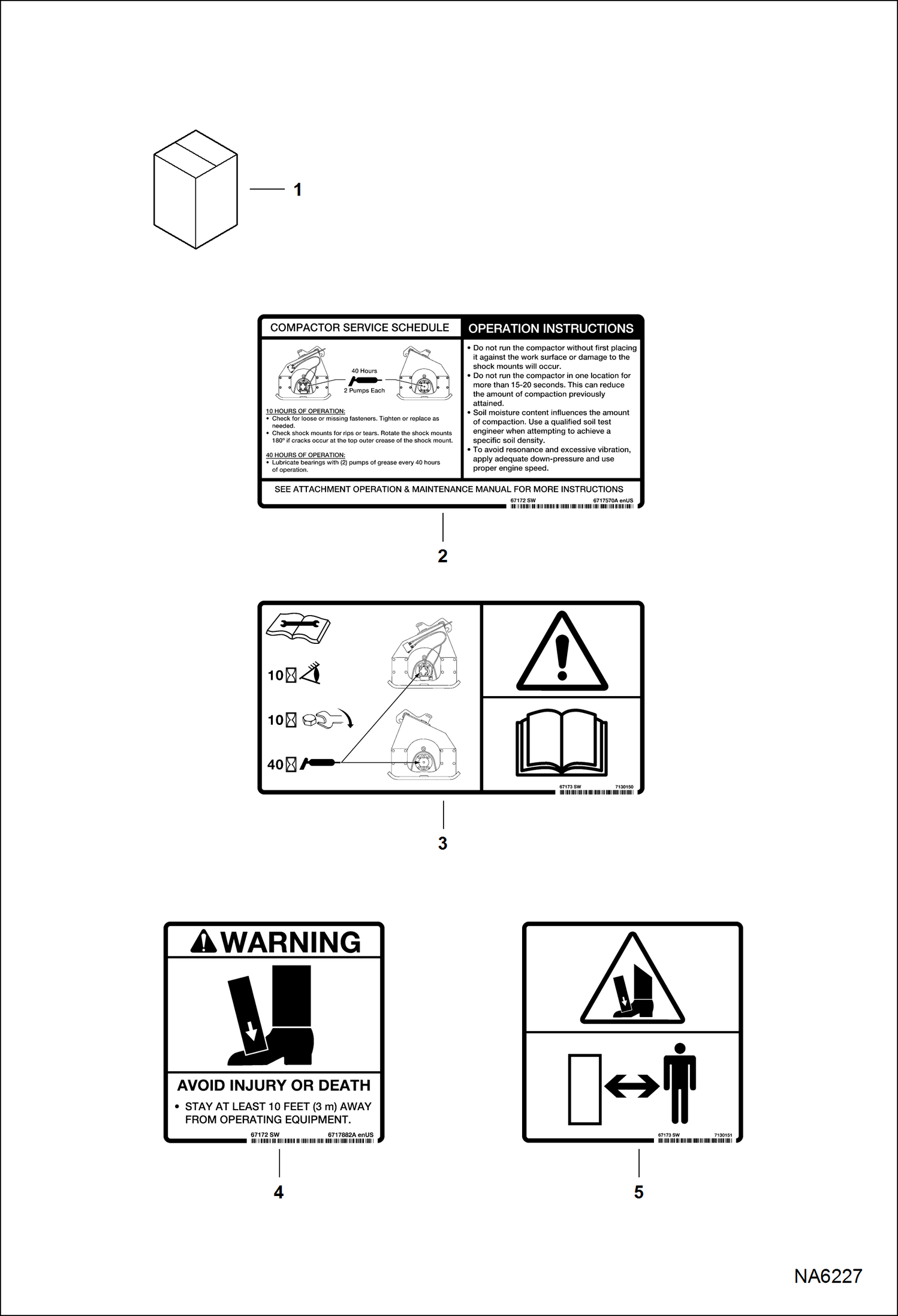 Схема запчастей Bobcat PLATE COMPACTORS - PLATE COMPACTOR (Decals) (No-Text) (PC30 7695) (PC60 6085) (PC62 6086) Экскаваторы