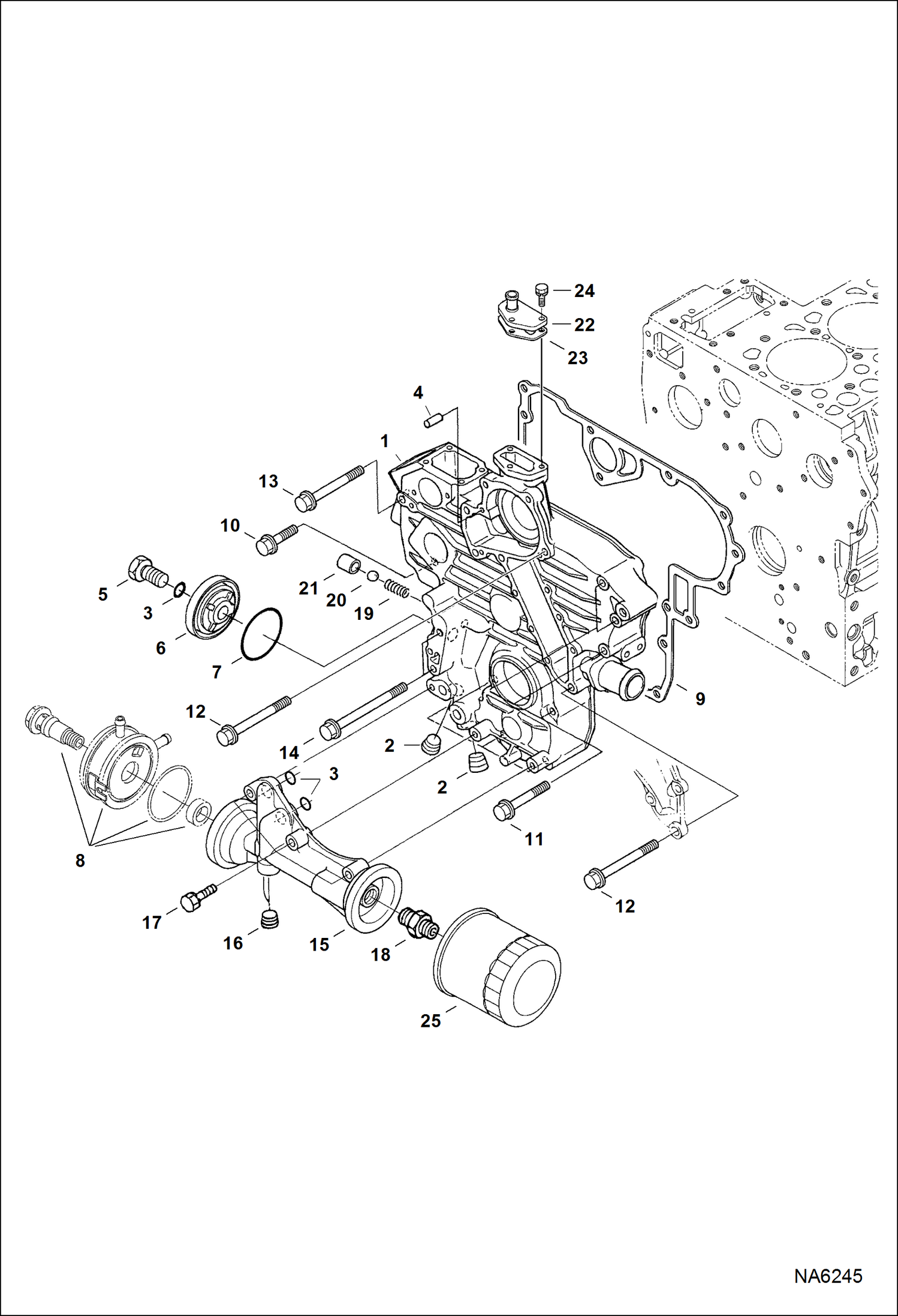 Схема запчастей Bobcat 435 - GEARCASE (S/N E/ 9G0001 & Above) POWER UNIT