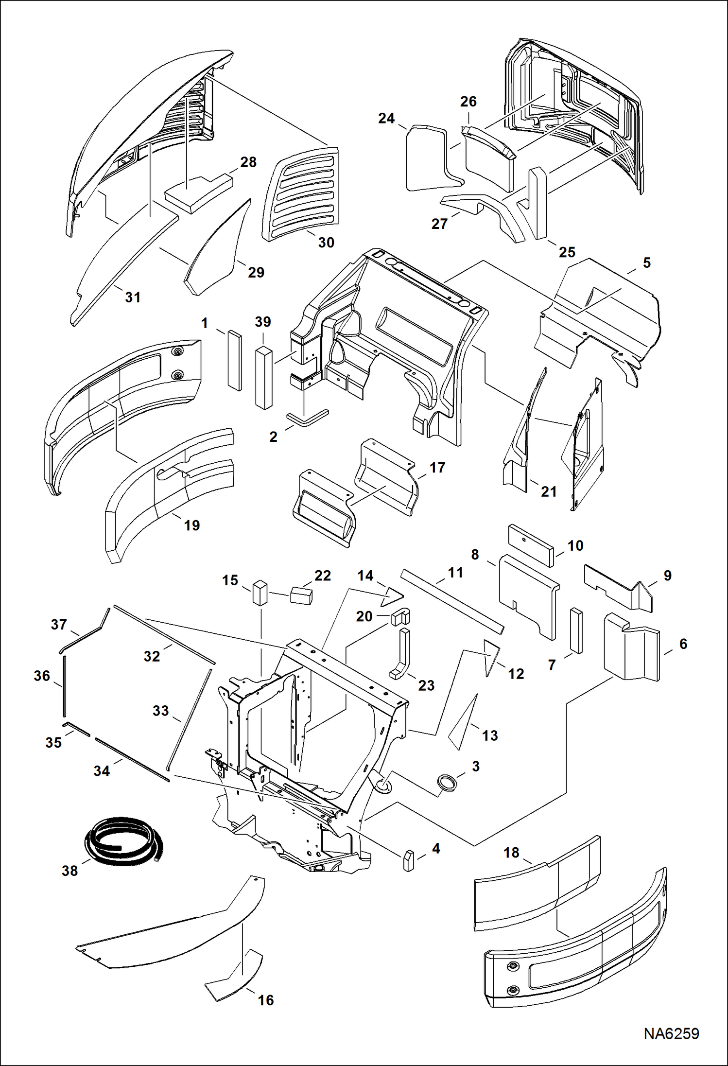 Схема запчастей Bobcat E26 - INSULATION MAIN FRAME