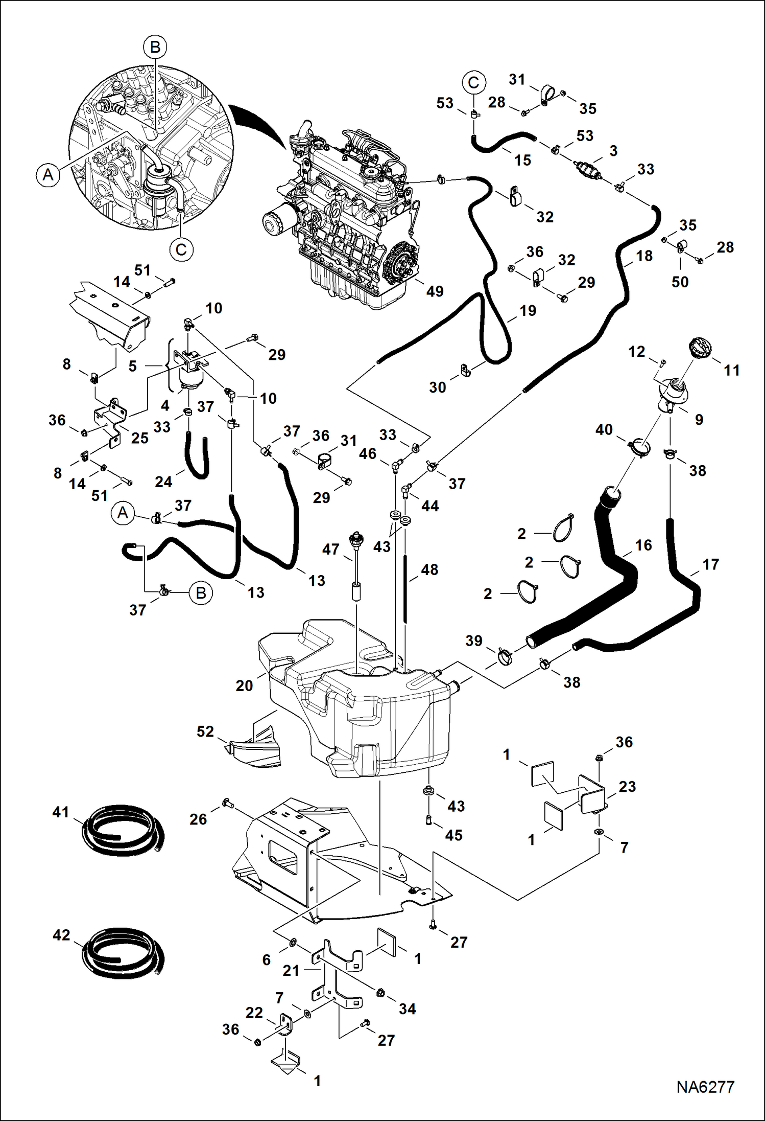 Схема запчастей Bobcat E26 - ENGINE & ATTACHING PARTS (Fuel System) POWER UNIT