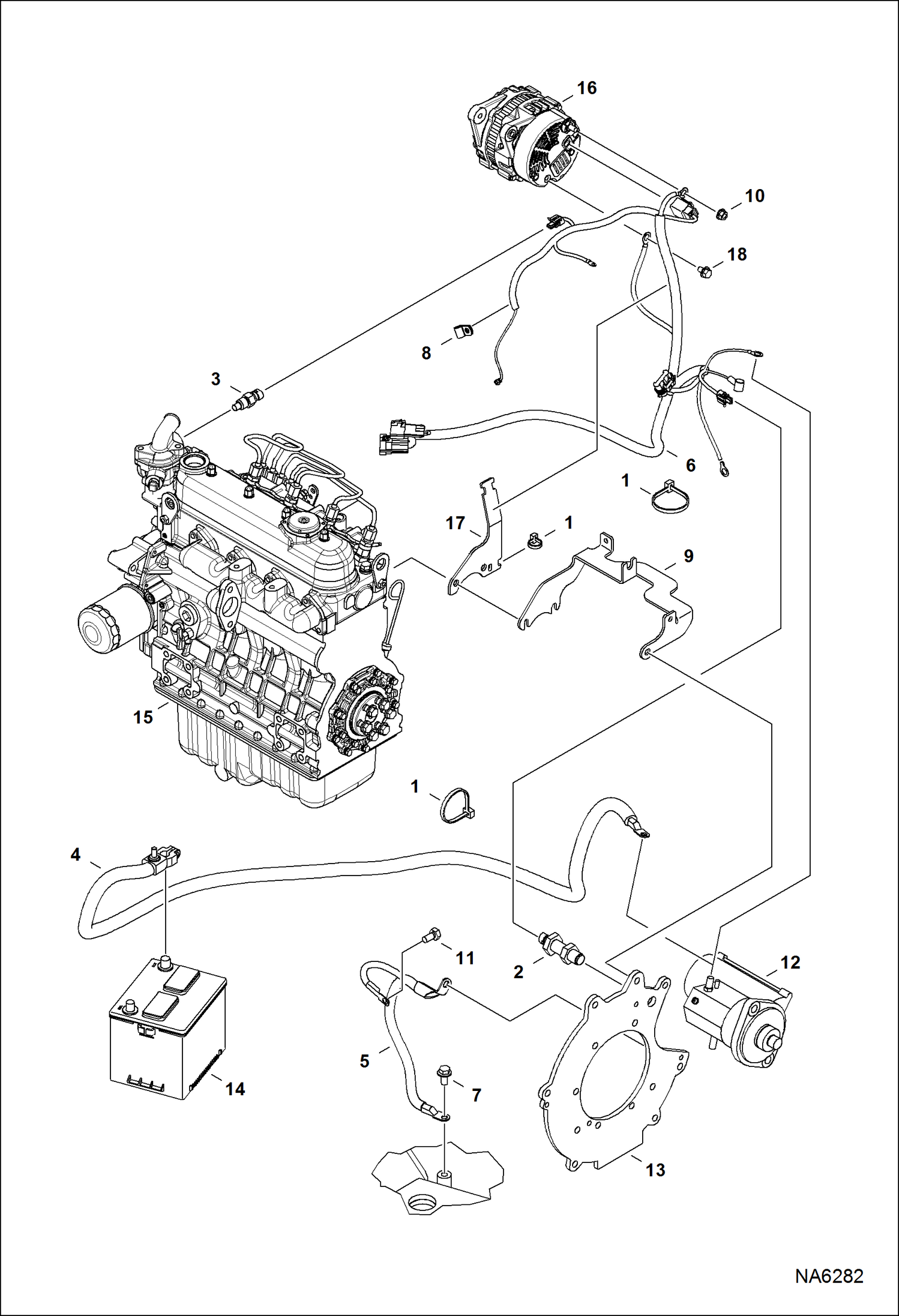 Схема запчастей Bobcat E26 - ENGINE ELECTRICAL CIRCUITRY ELECTRICAL SYSTEM