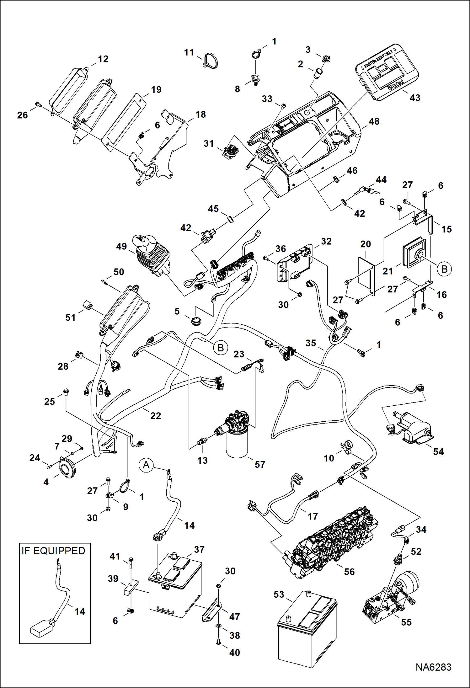 Схема запчастей Bobcat E26 - CONTROLS ELECTRICAL (RH Console) ELECTRICAL SYSTEM