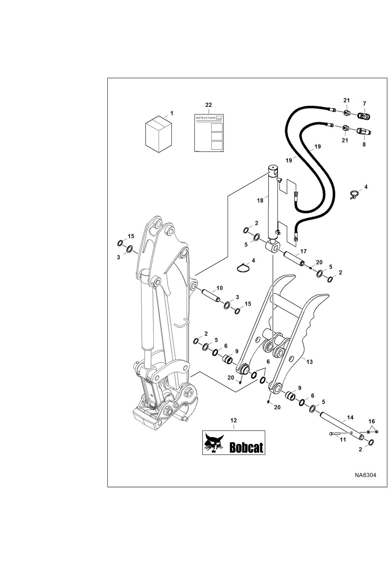 Схема запчастей Bobcat CLAMPS - CLAMP (Kit)(W/X-Change)(E26) (AFM1) Экскаваторы