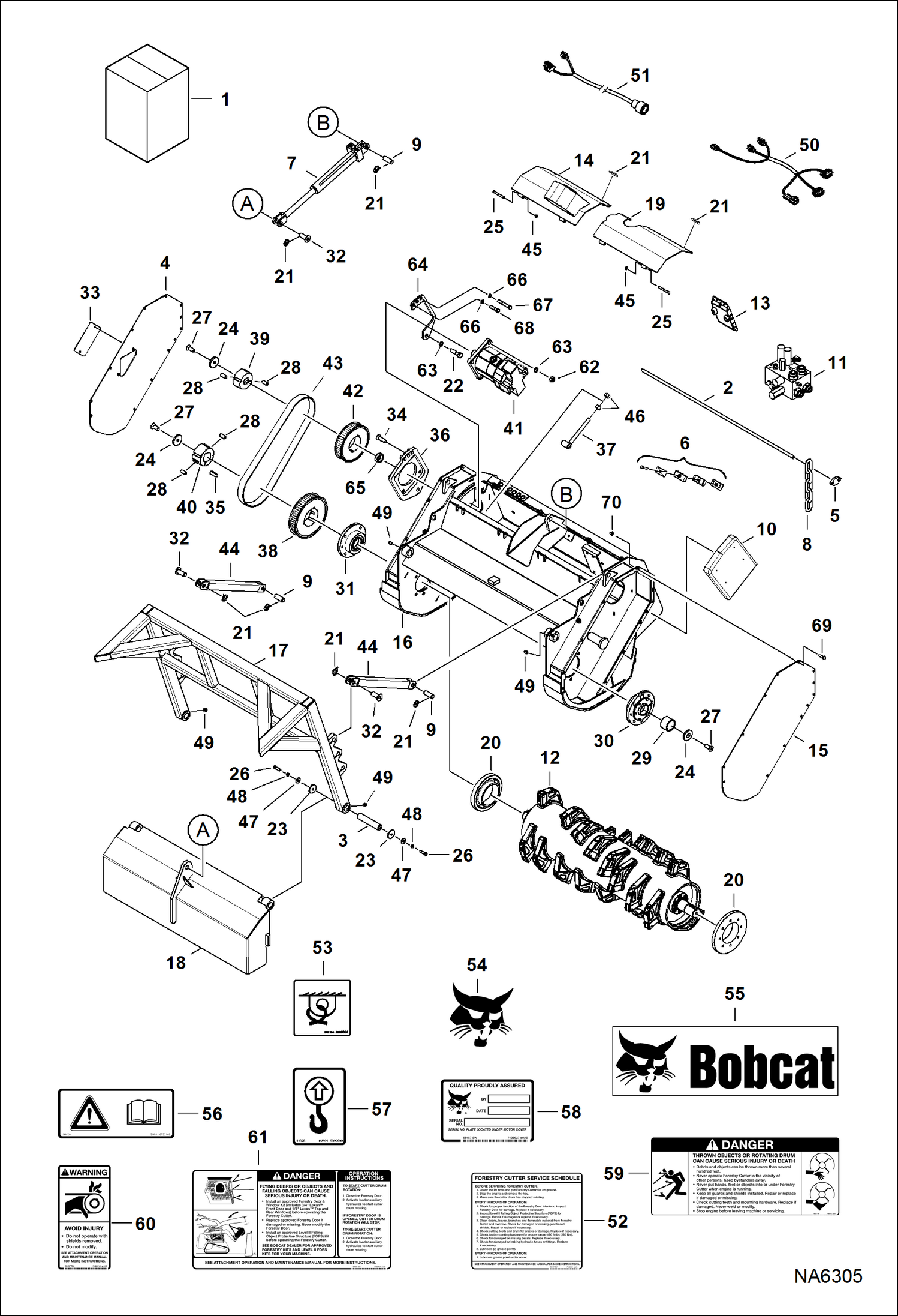 Схема запчастей Bobcat FORESTRY CUTTER - FORESTRY CUTTER (Main Frame) (FRC50 ATSY) Loader