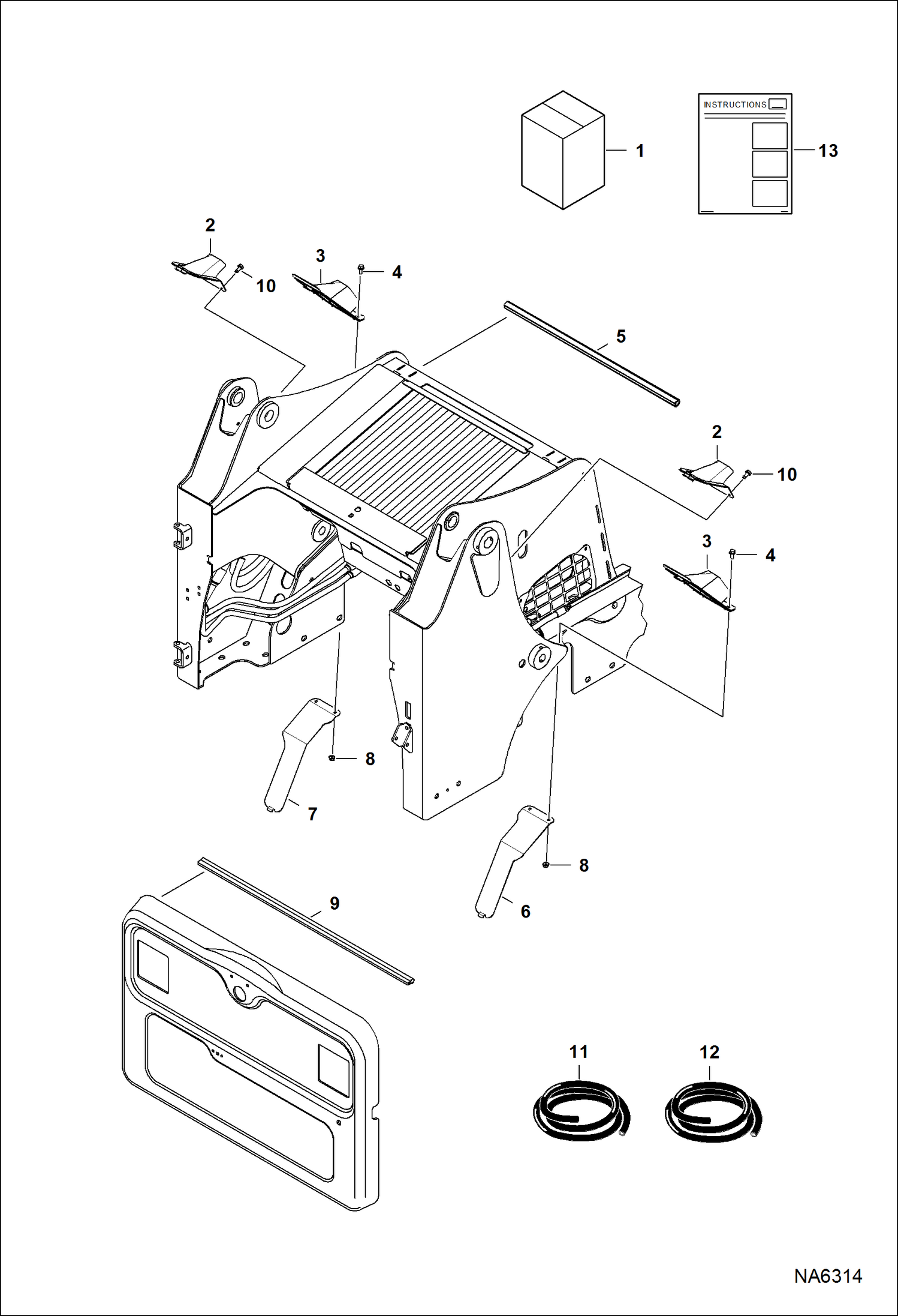 Схема запчастей Bobcat S-Series - ENGINE COMPARTMENT SEAL KIT ACCESSORIES & OPTIONS