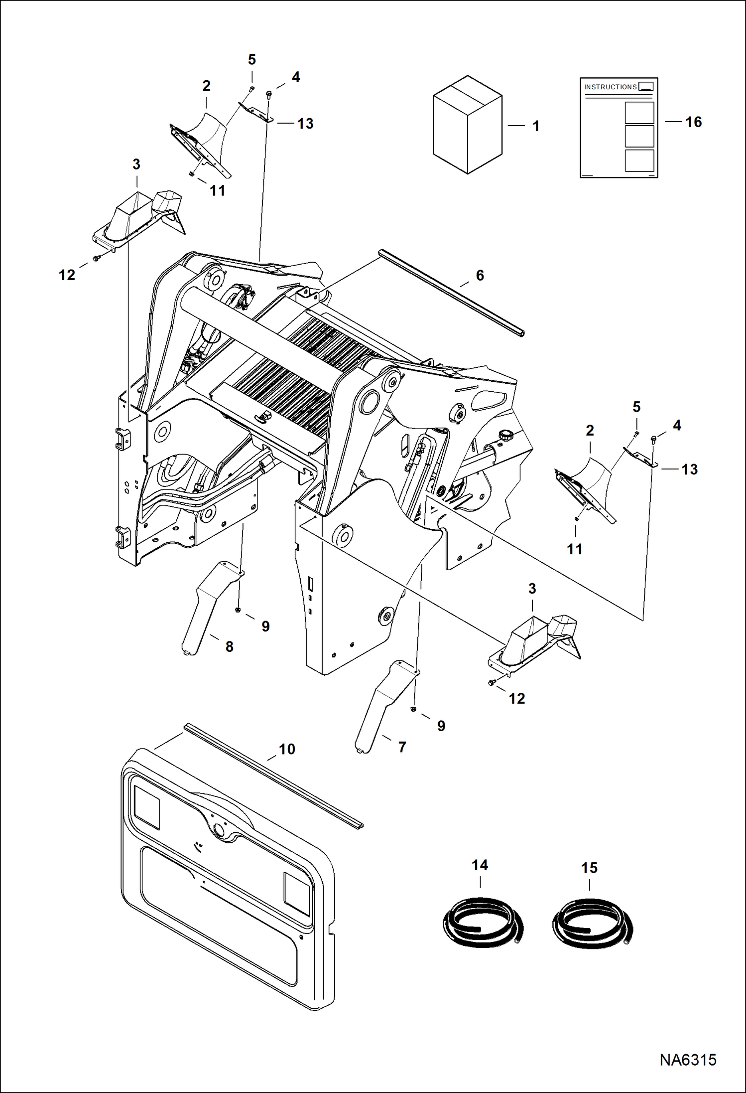 Схема запчастей Bobcat S-Series - ENGINE COMPARTMENT SEAL KIT ACCESSORIES & OPTIONS