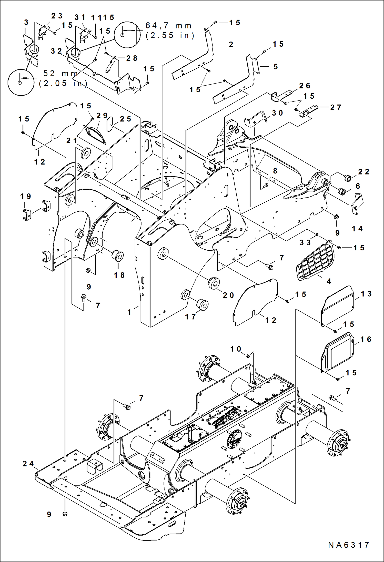 Схема запчастей Bobcat S-Series - MAIN FRAME (S/N A3P213445 & Above) MAIN FRAME