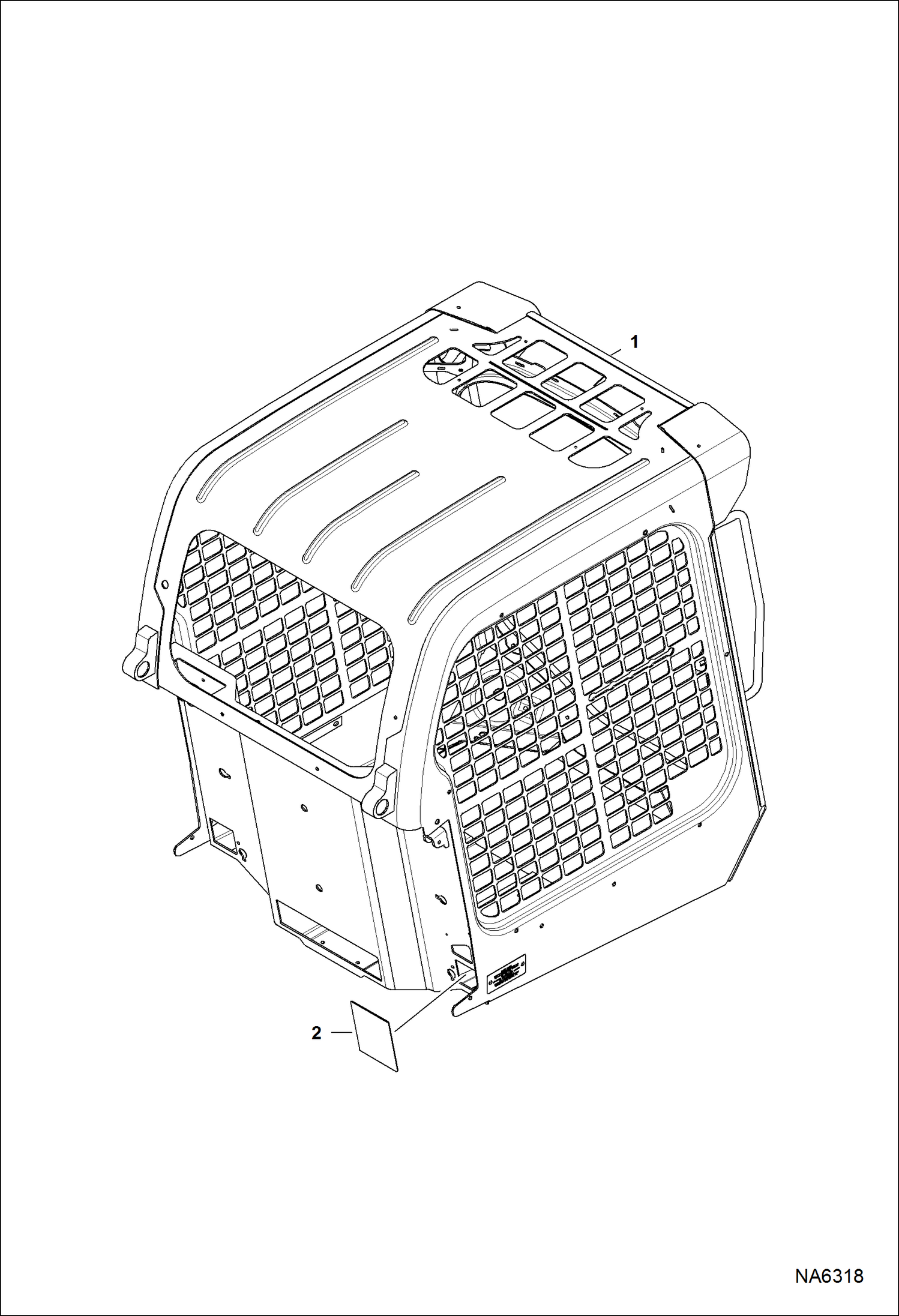 Схема запчастей Bobcat A-Series - OPERATOR CAB (Cab Replacement) MAIN FRAME