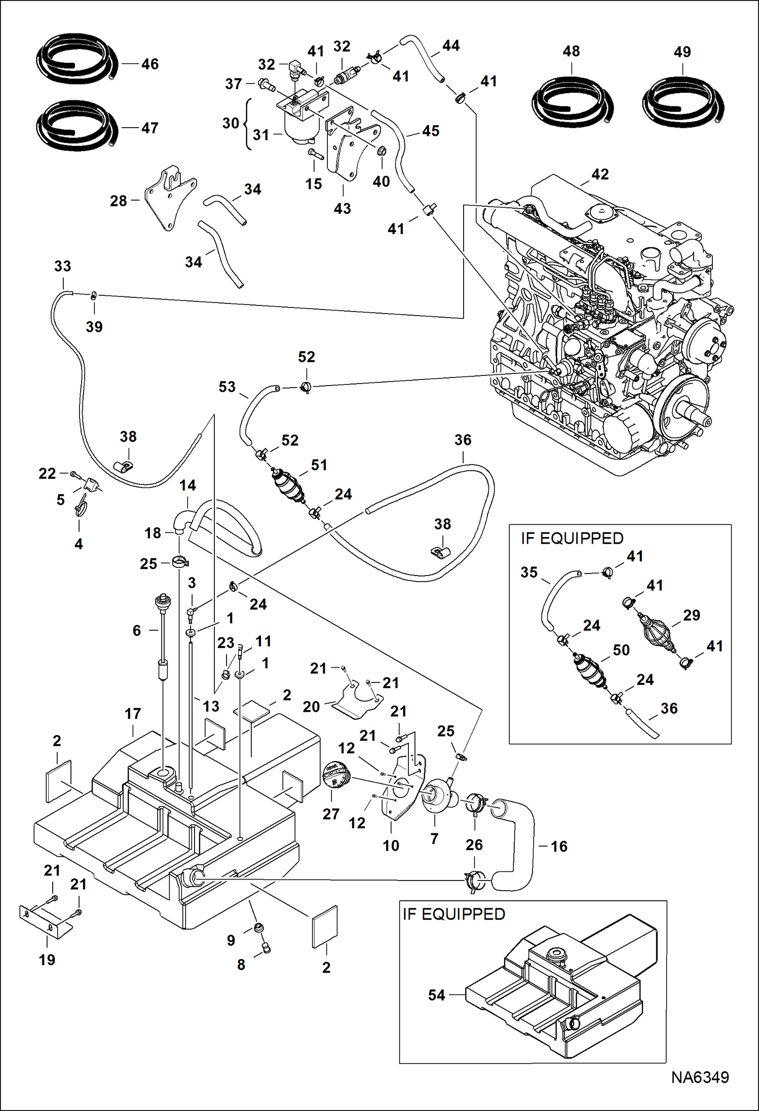 Схема запчастей Bobcat T-Series - ENGINE & ATTACHING PARTS (Fuel System) POWER UNIT