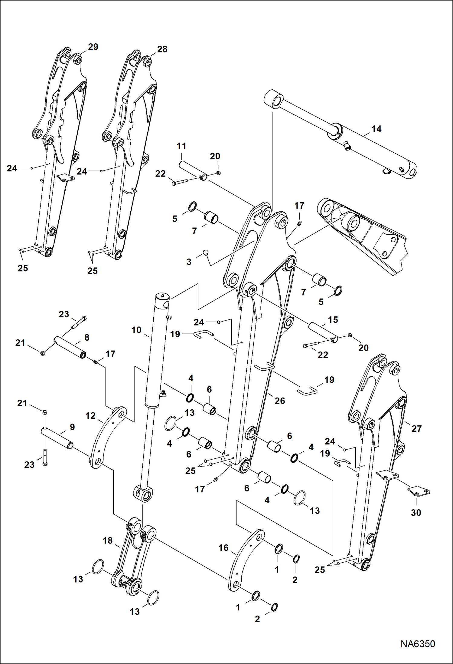 Схема запчастей Bobcat E25 - ARM WORK EQUIPMENT