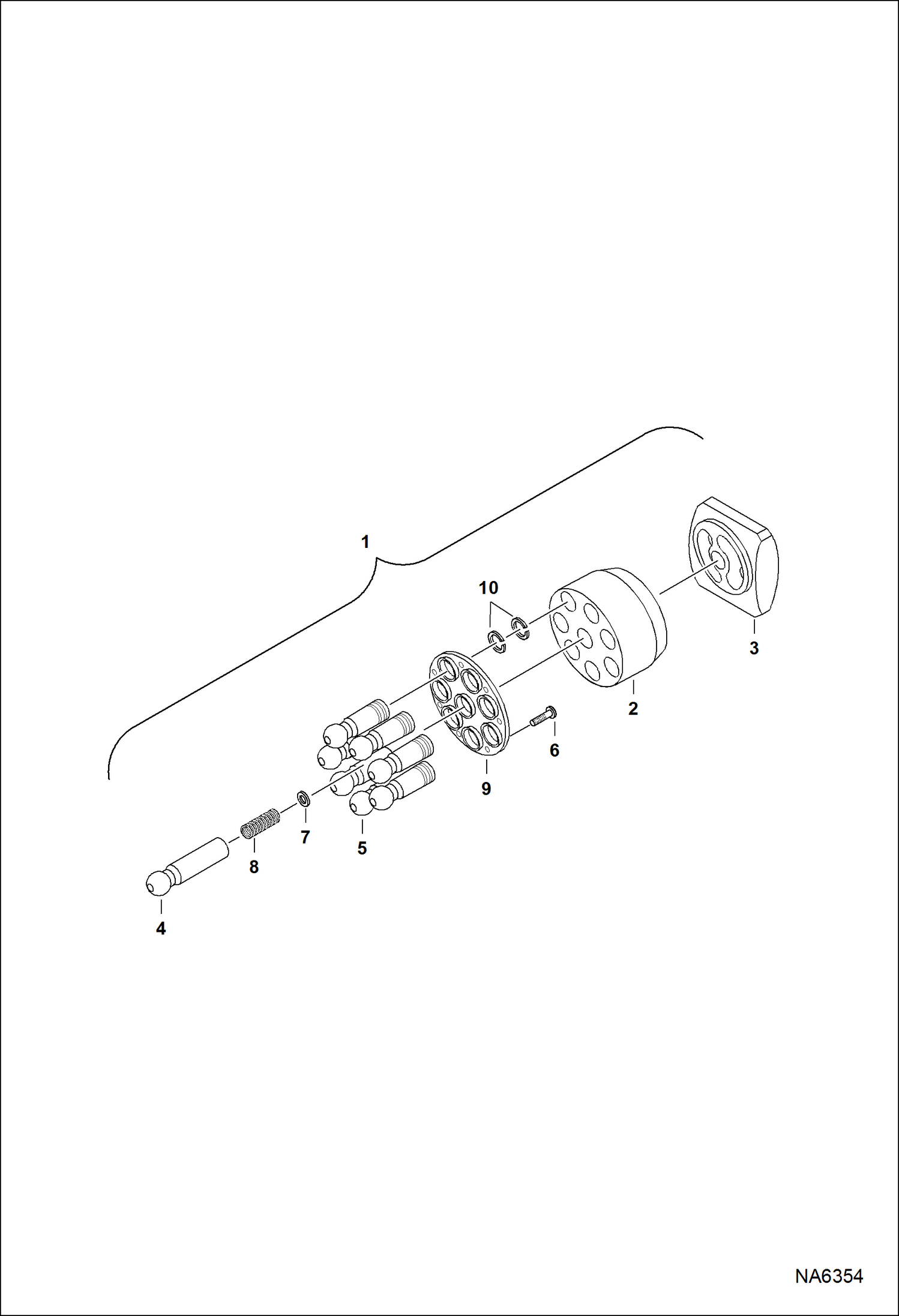 Схема запчастей Bobcat FORESTRY CUTTER - FORESTRY CUTTER (Motor Rotary Group) (FRC50 ATSY) (FRC60 ATV1) Loader