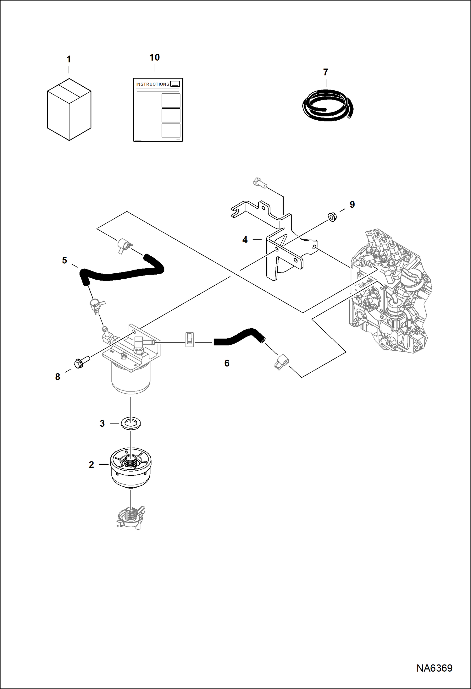 Схема запчастей Bobcat S-Series - FUEL SEDIMENT BOWL KIT ACCESSORIES & OPTIONS