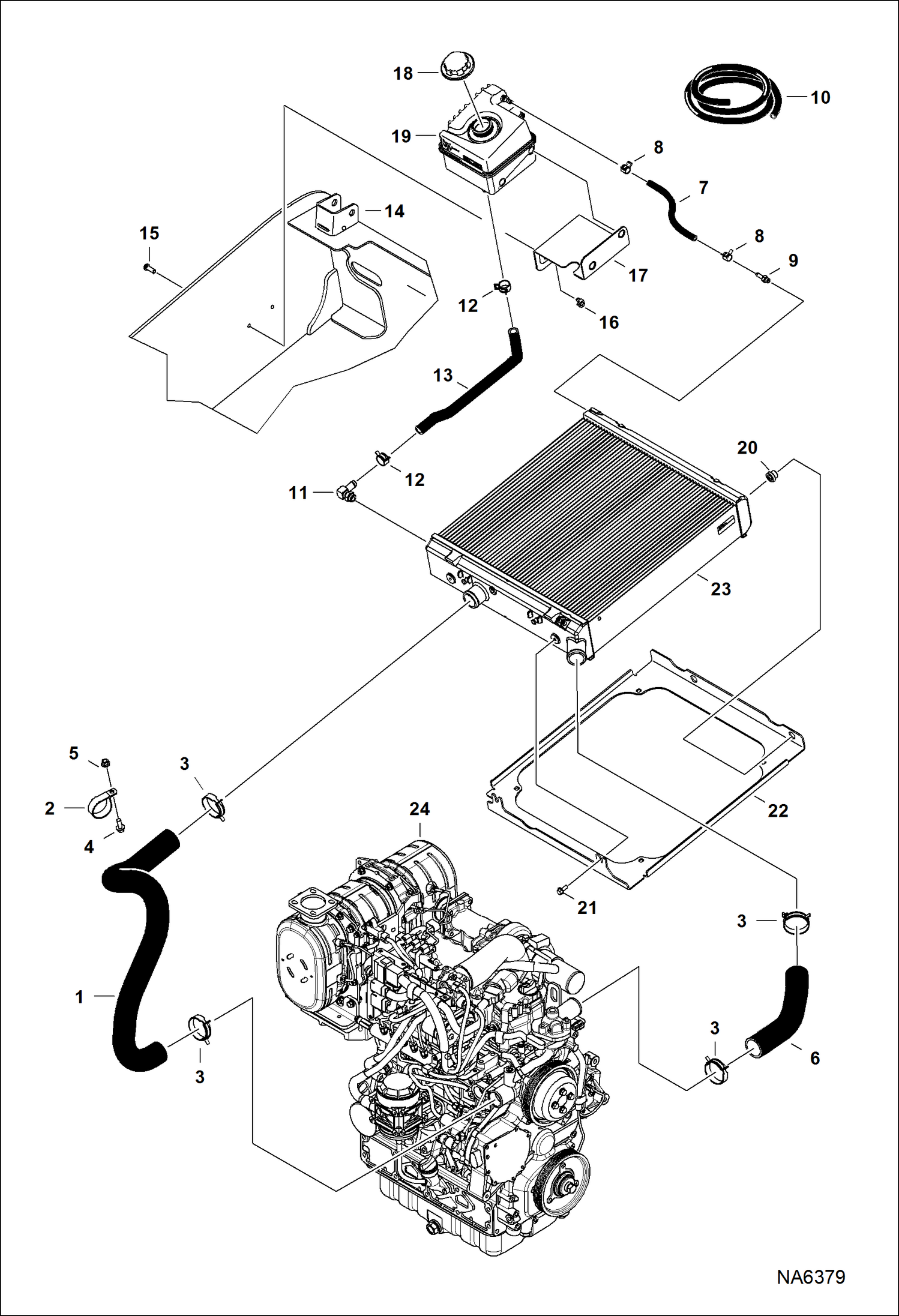 Схема запчастей Bobcat A-Series - COOLING SYSTEM (Engine) POWER UNIT