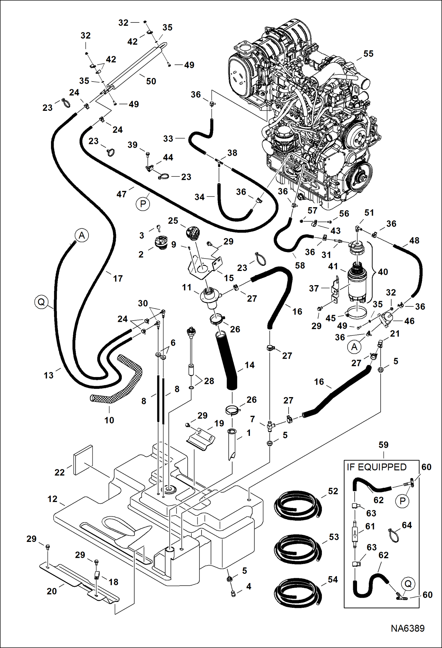 Схема запчастей Bobcat A-Series - ENGINE & ATTACHING PARTS (Fuel System) (S/N ATDW11001 - , ATDY11001 - ) POWER UNIT