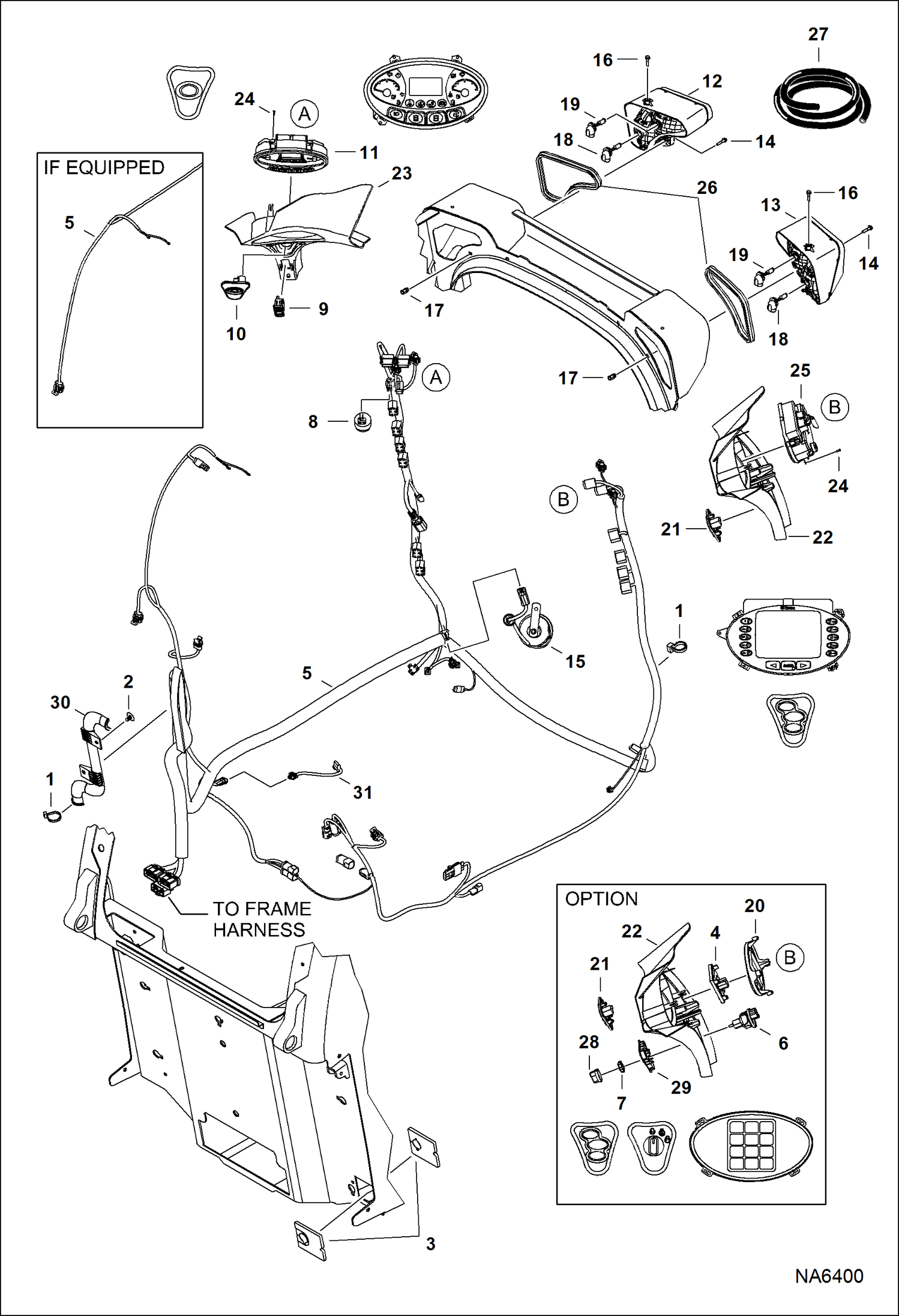 Схема запчастей Bobcat A-Series - CAB ELECTRICAL CIRCUITRY (Deluxe) ELECTRICAL SYSTEM