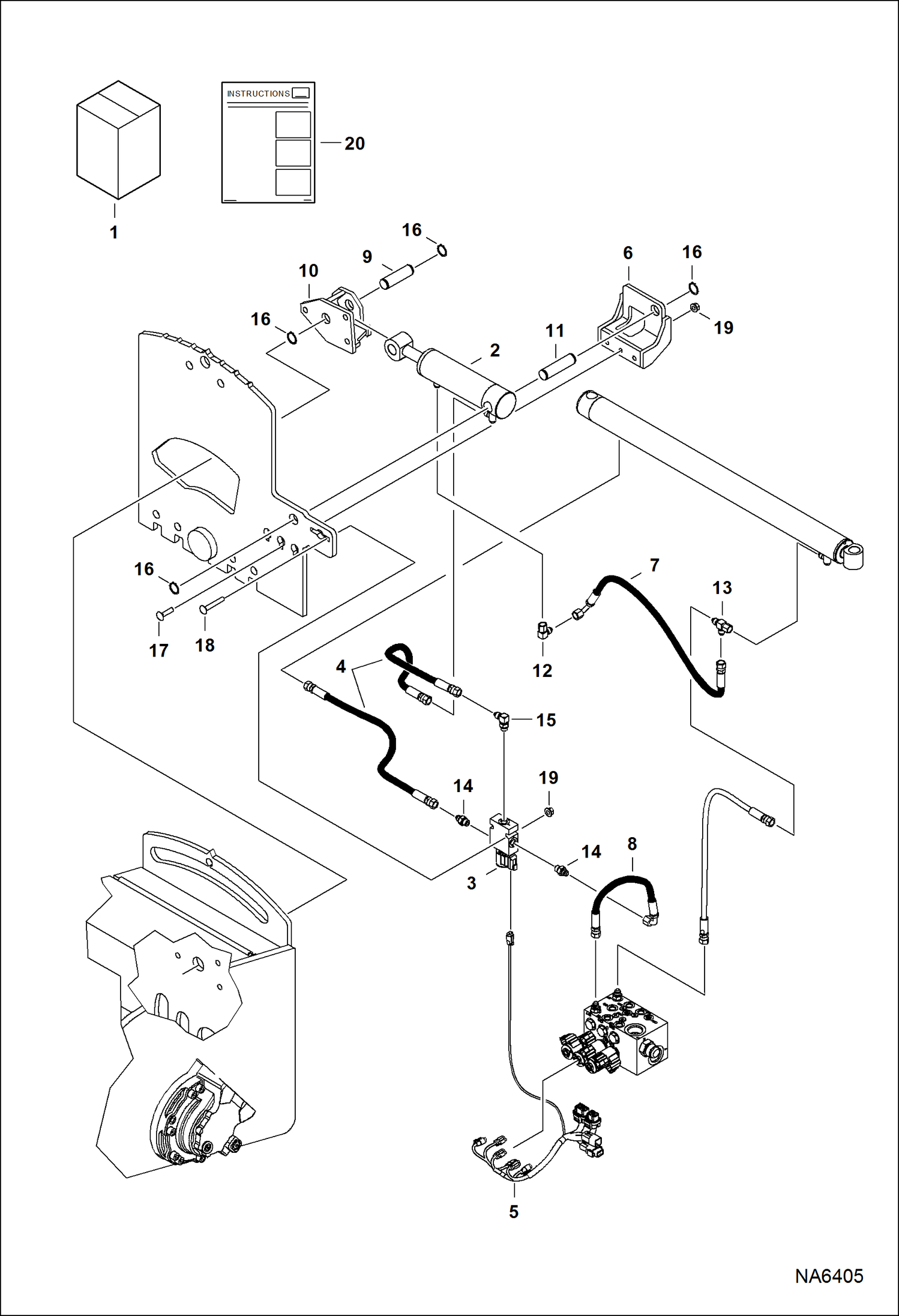 Схема запчастей Bobcat PLANERS - PLANER (Hydraulic Tilt Kit) (18 2316) (18PLA AKS2) (24 2317) (24PLA AJN7) Loader