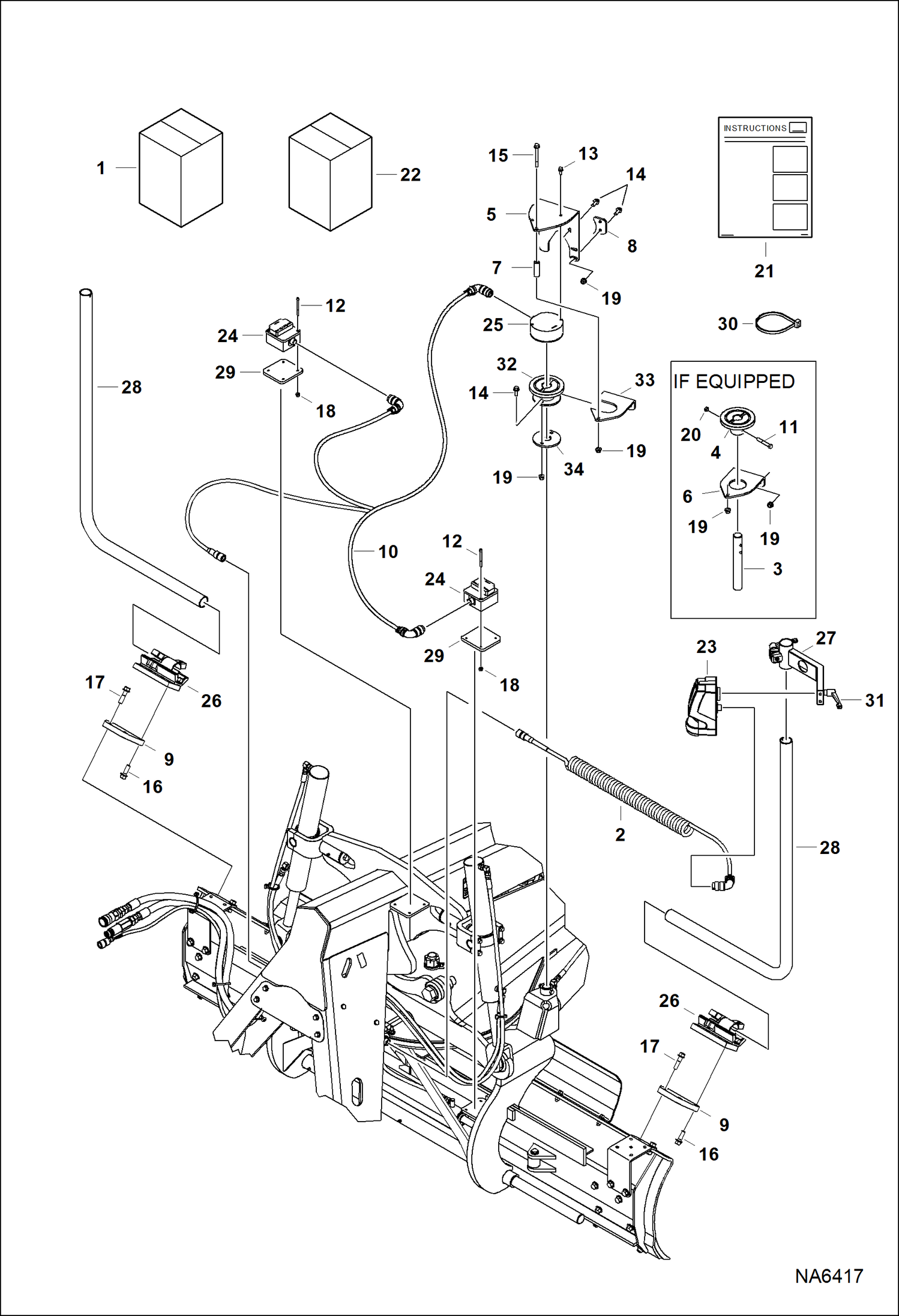 Схема запчастей Bobcat GRADER - GRADER HD (Sonic Sensor Kit) (Deluxe) (96 ACW9) (108 AJ2E) Loader