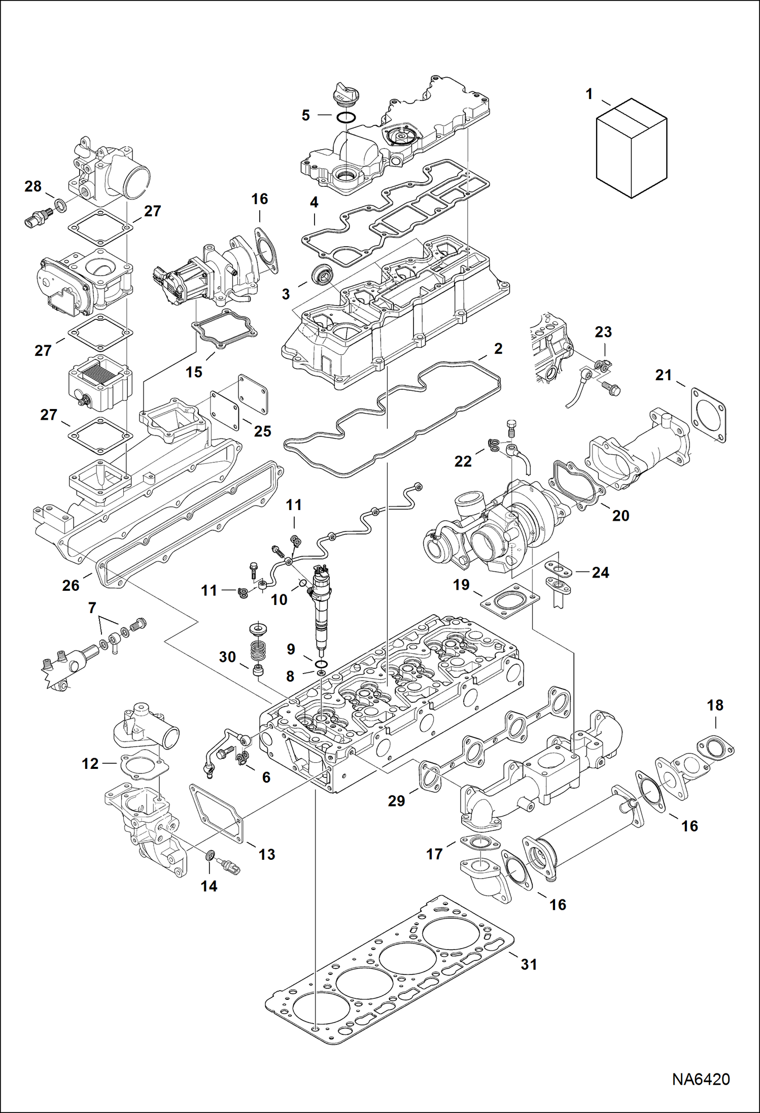 Схема запчастей Bobcat A-Series - UPPER GASKET KIT POWER UNIT