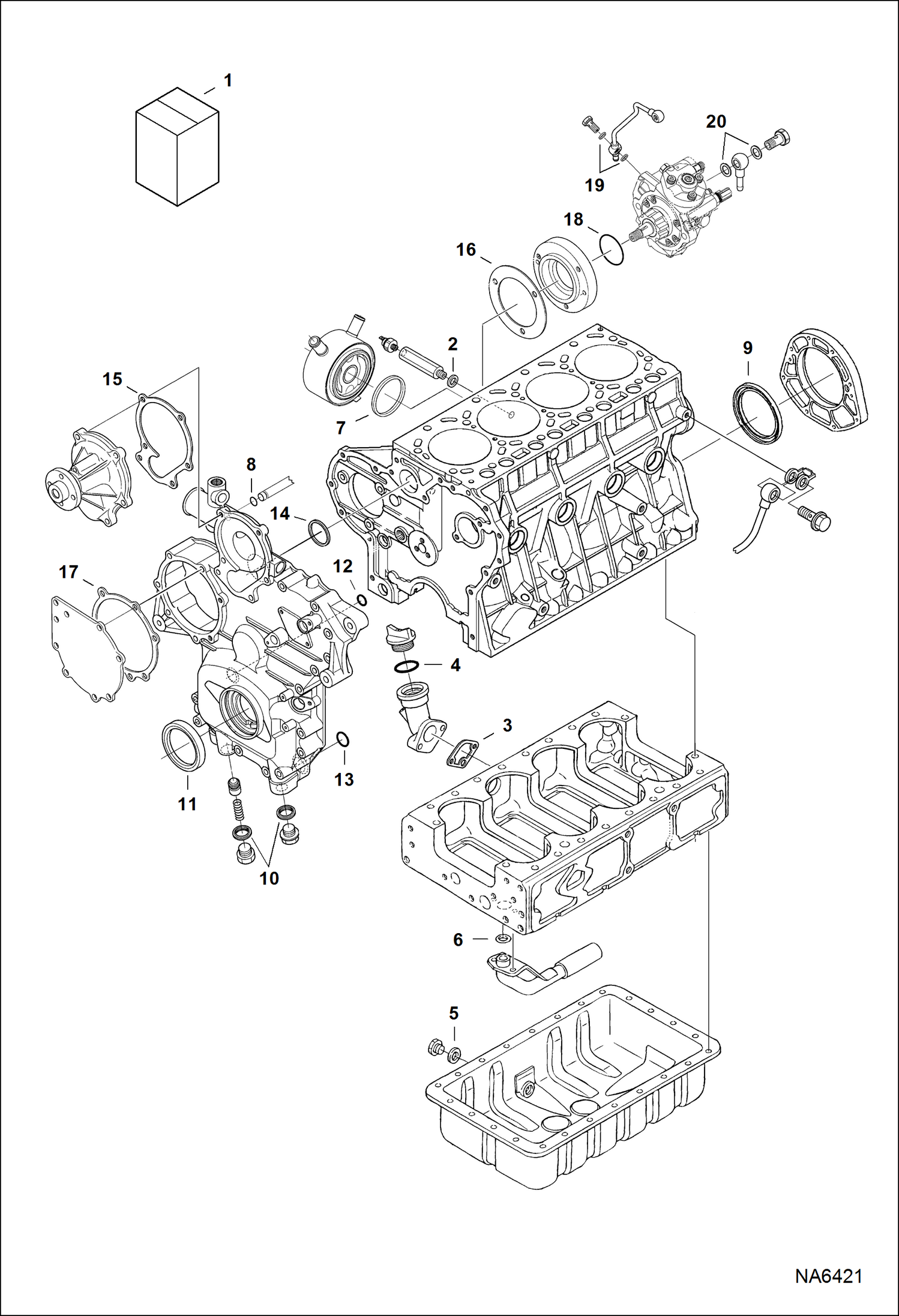 Схема запчастей Bobcat A-Series - LOWER GASKET KIT POWER UNIT