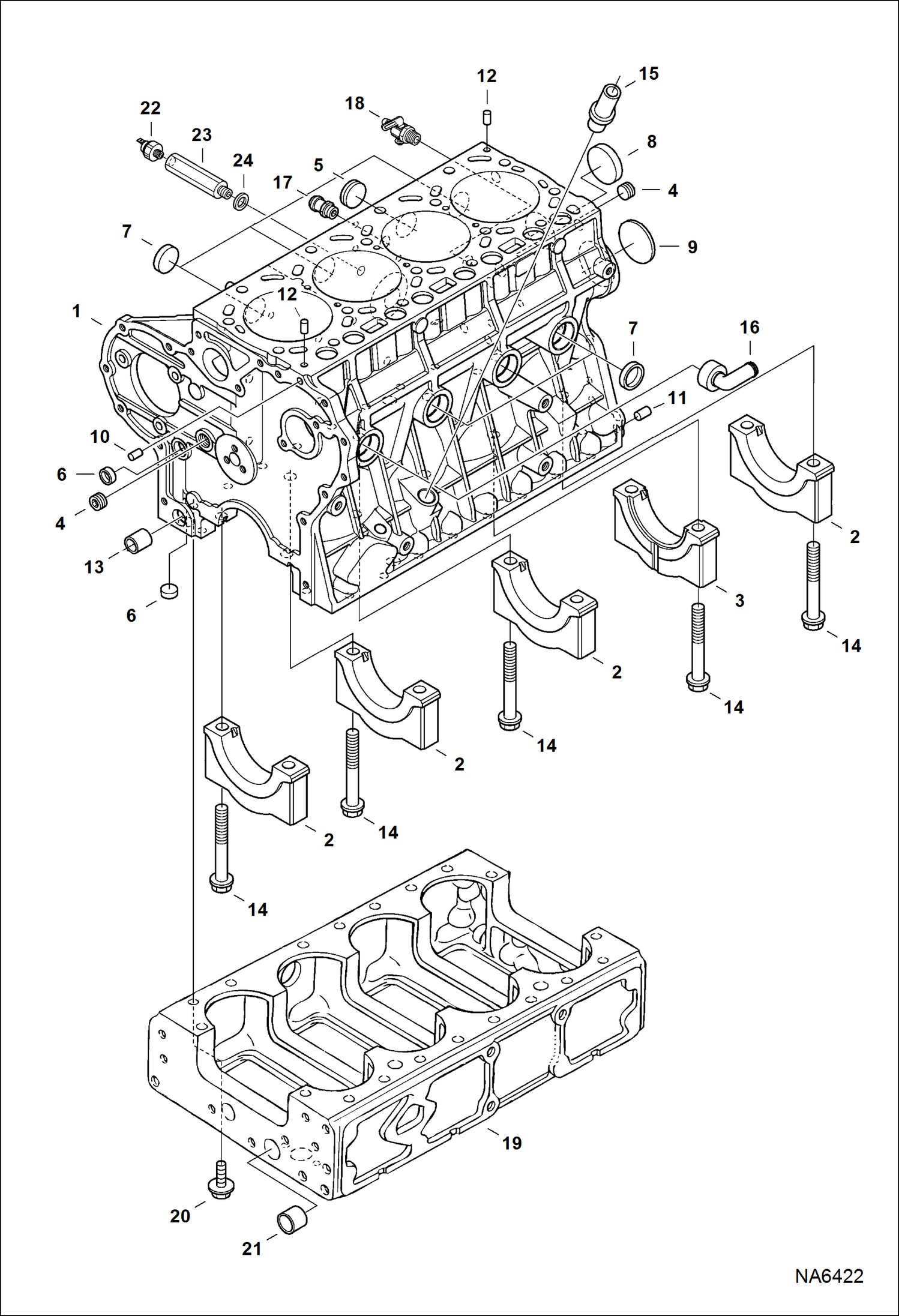 Схема запчастей Bobcat A-Series - CRANKCASE POWER UNIT