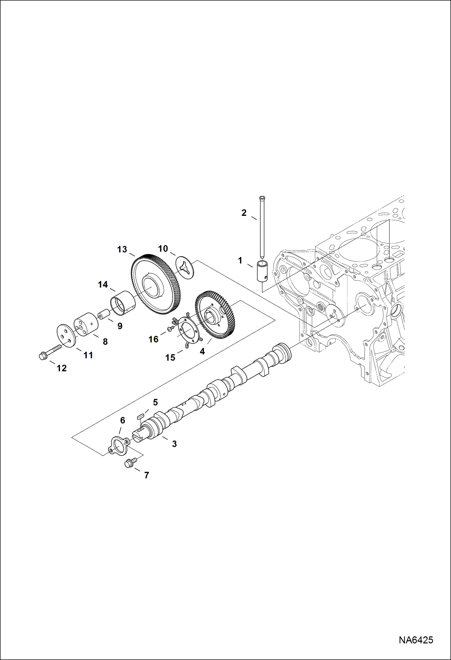 Схема запчастей Bobcat A-Series - CAMSHAFT POWER UNIT