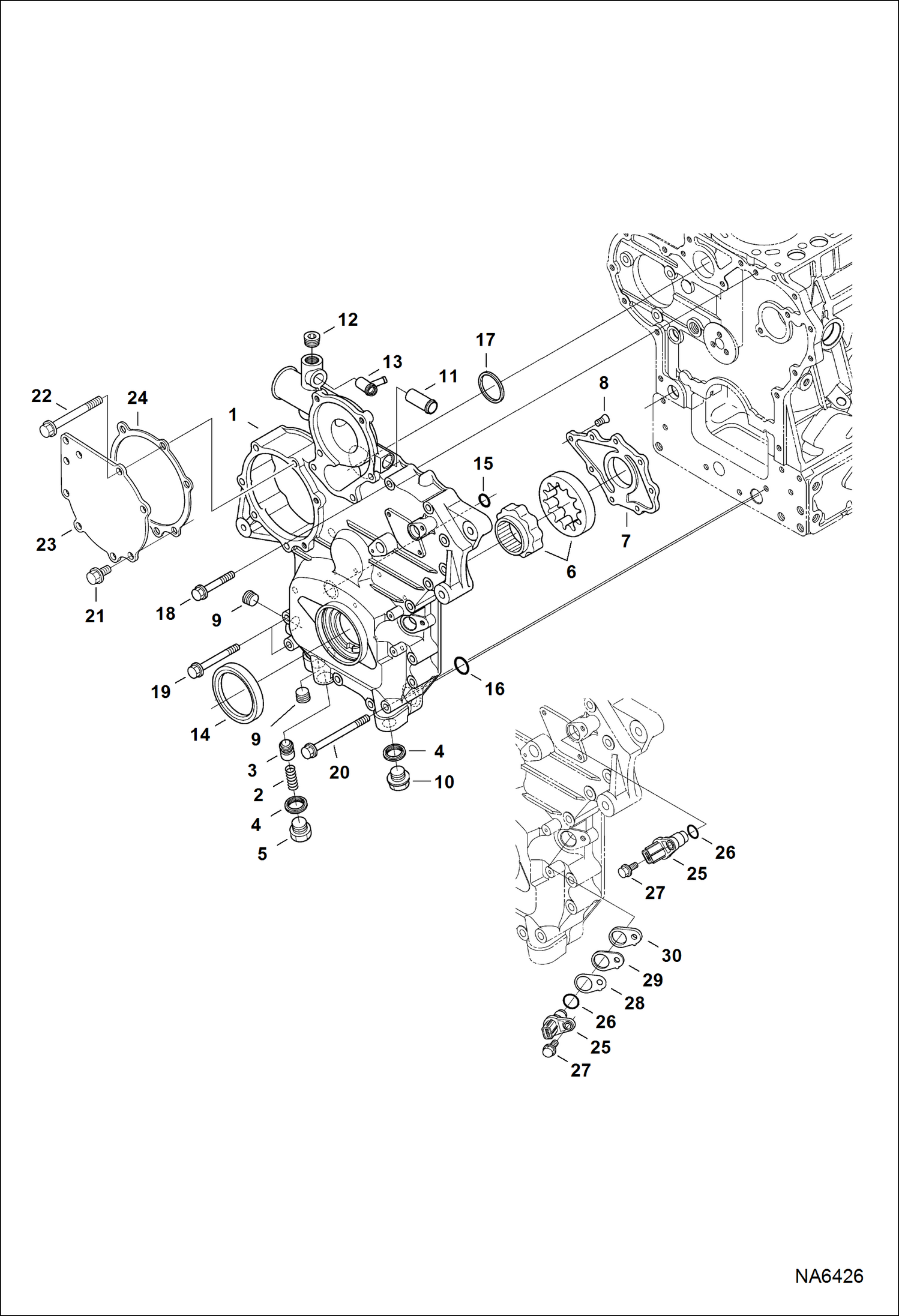 Схема запчастей Bobcat A-Series - GEARCASE POWER UNIT