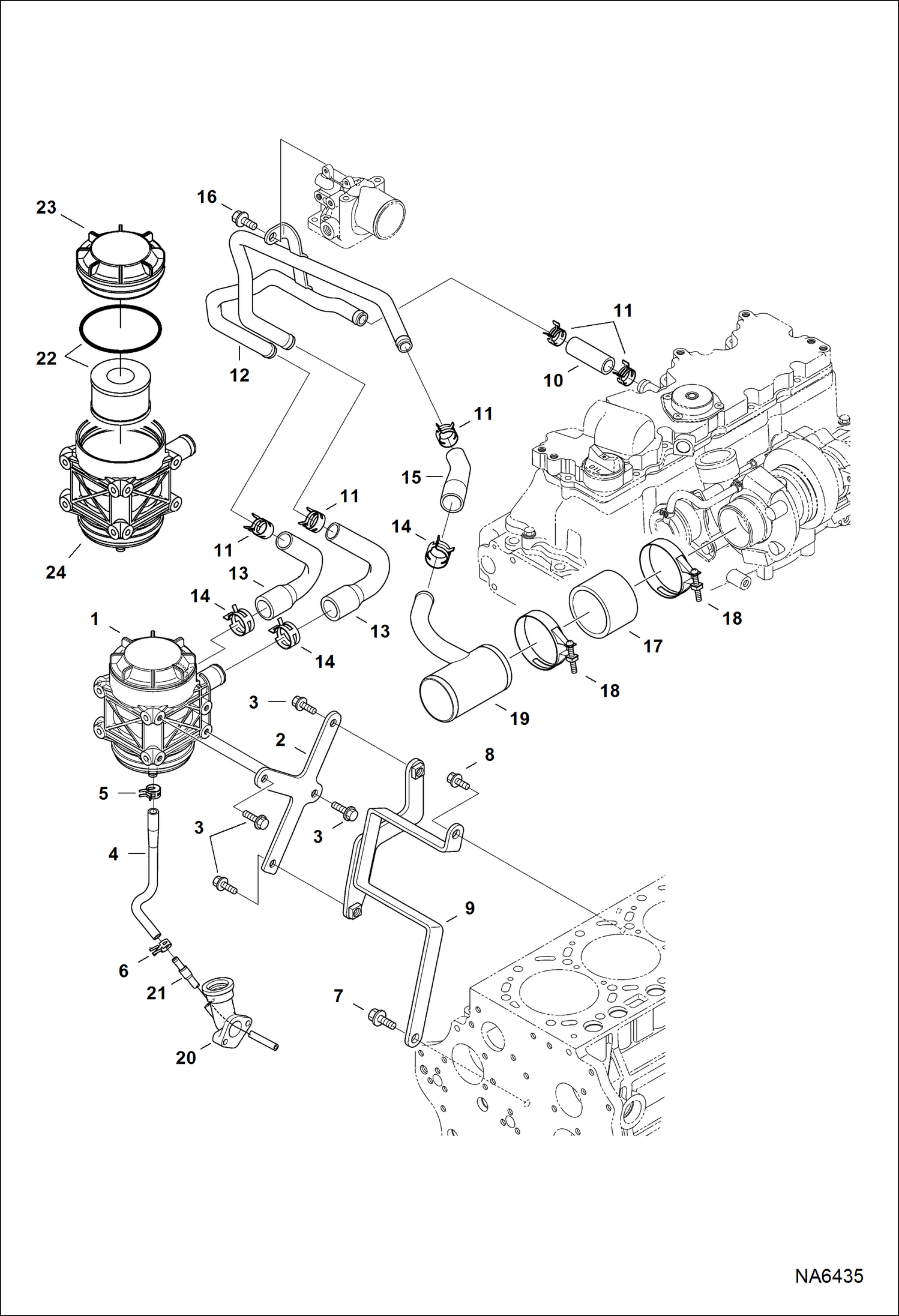 Схема запчастей Bobcat A-Series - OIL SEPARATOR POWER UNIT