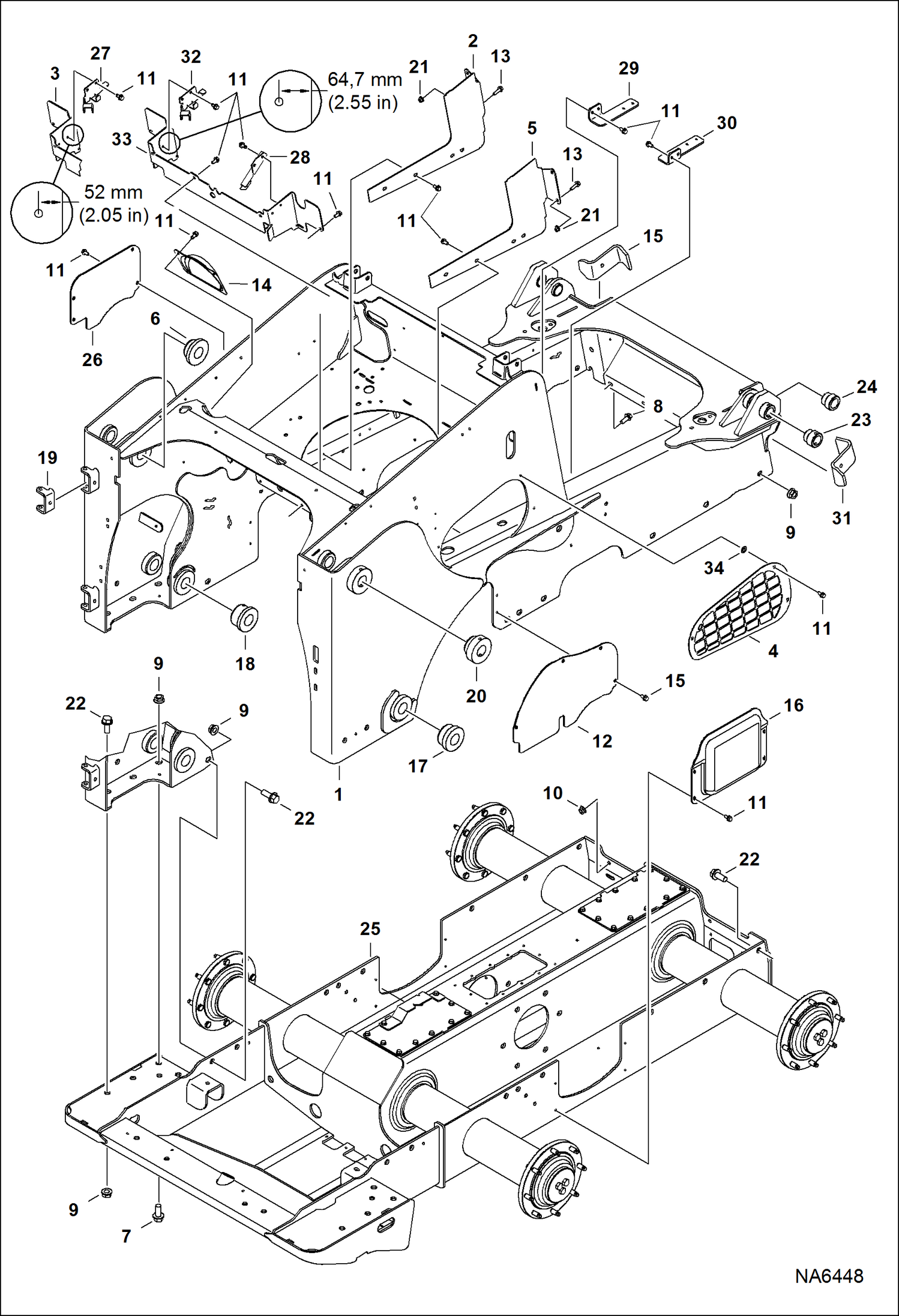 Схема запчастей Bobcat S-Series - MAIN FRAME (S/N ACS711988 & Above, ACSL11594 & Above) MAIN FRAME