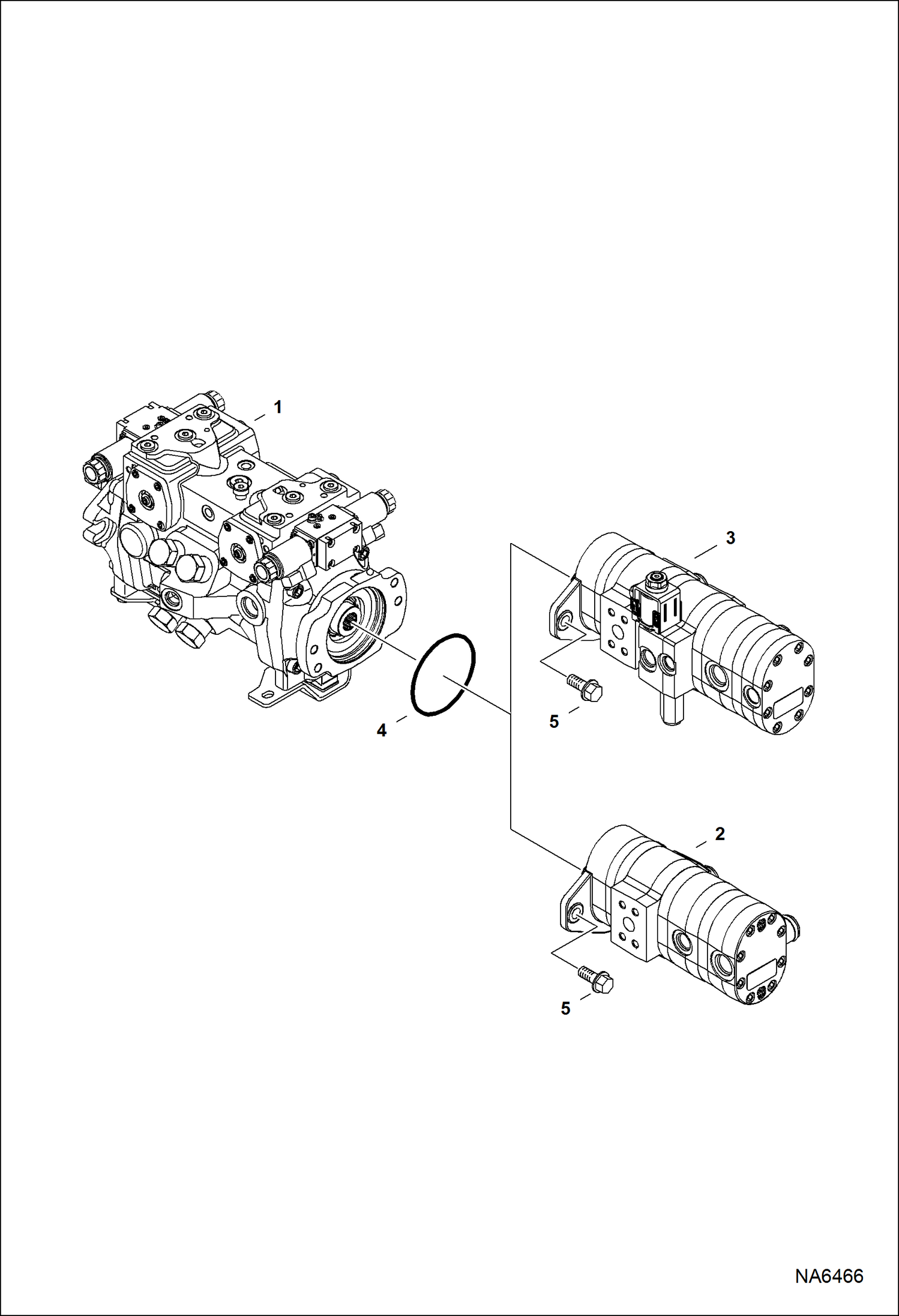 Схема запчастей Bobcat A-Series - HYDROSTATIC PUMP/GEAR PUMP (Identification) HYDROSTATIC SYSTEM