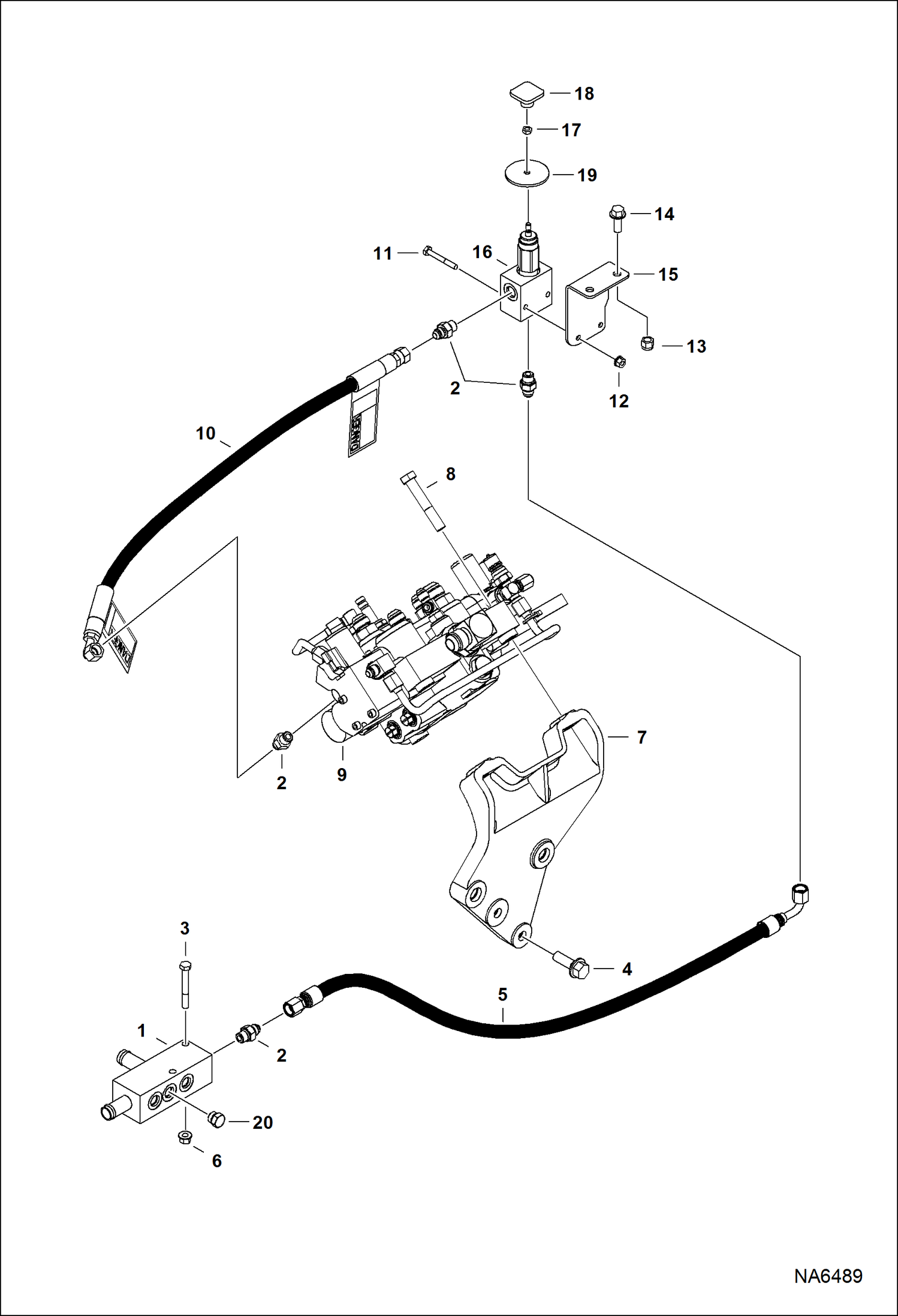 Схема запчастей Bobcat S-Series - MANUAL LIFT RELEASE SYSTEM (S/N ACS711988 & Above, ACSL11594 & Above) HYDRAULIC SYSTEM