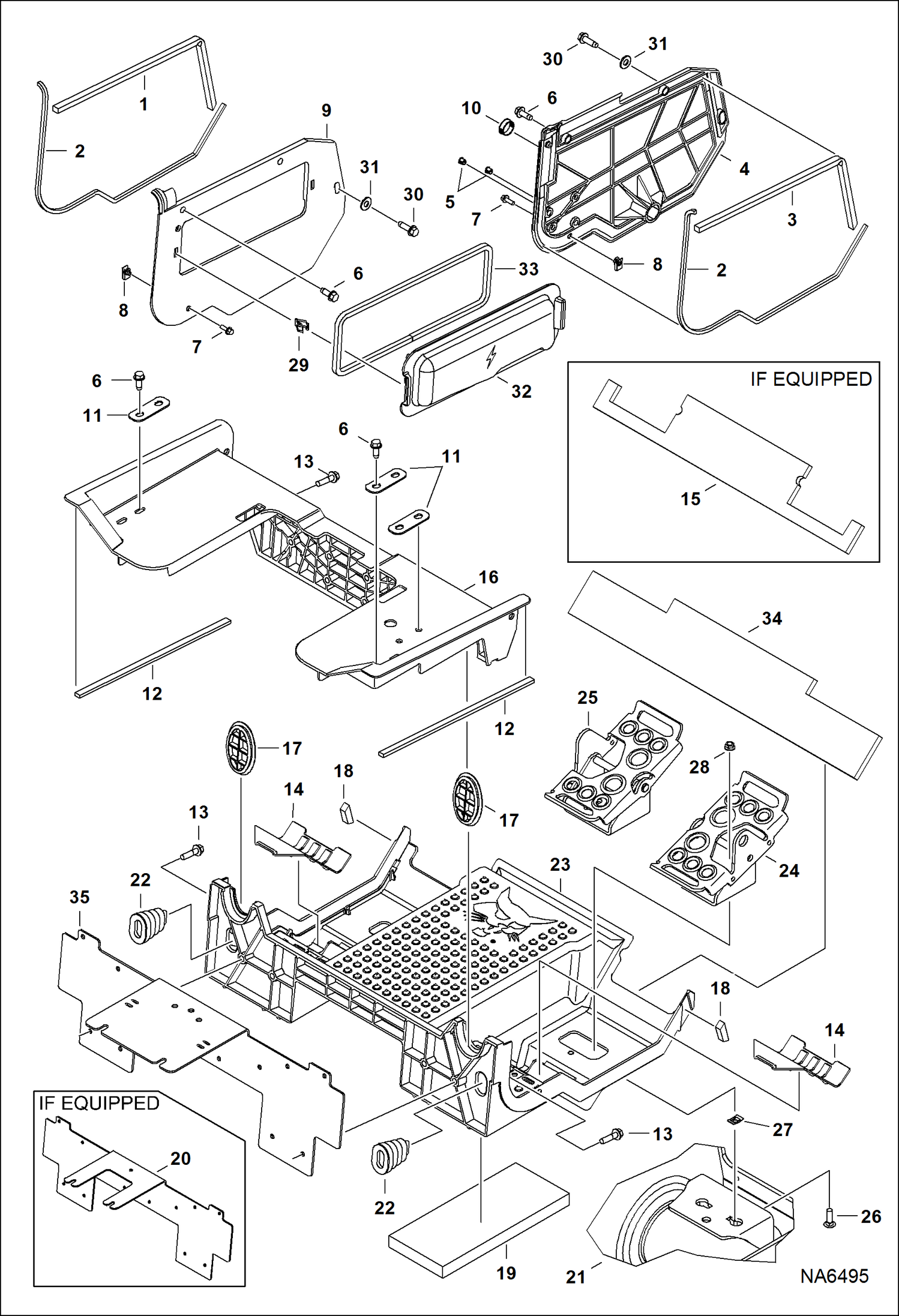 Схема запчастей Bobcat S-Series - PANELS (Floor Pan) (Manual Controls) MAIN FRAME