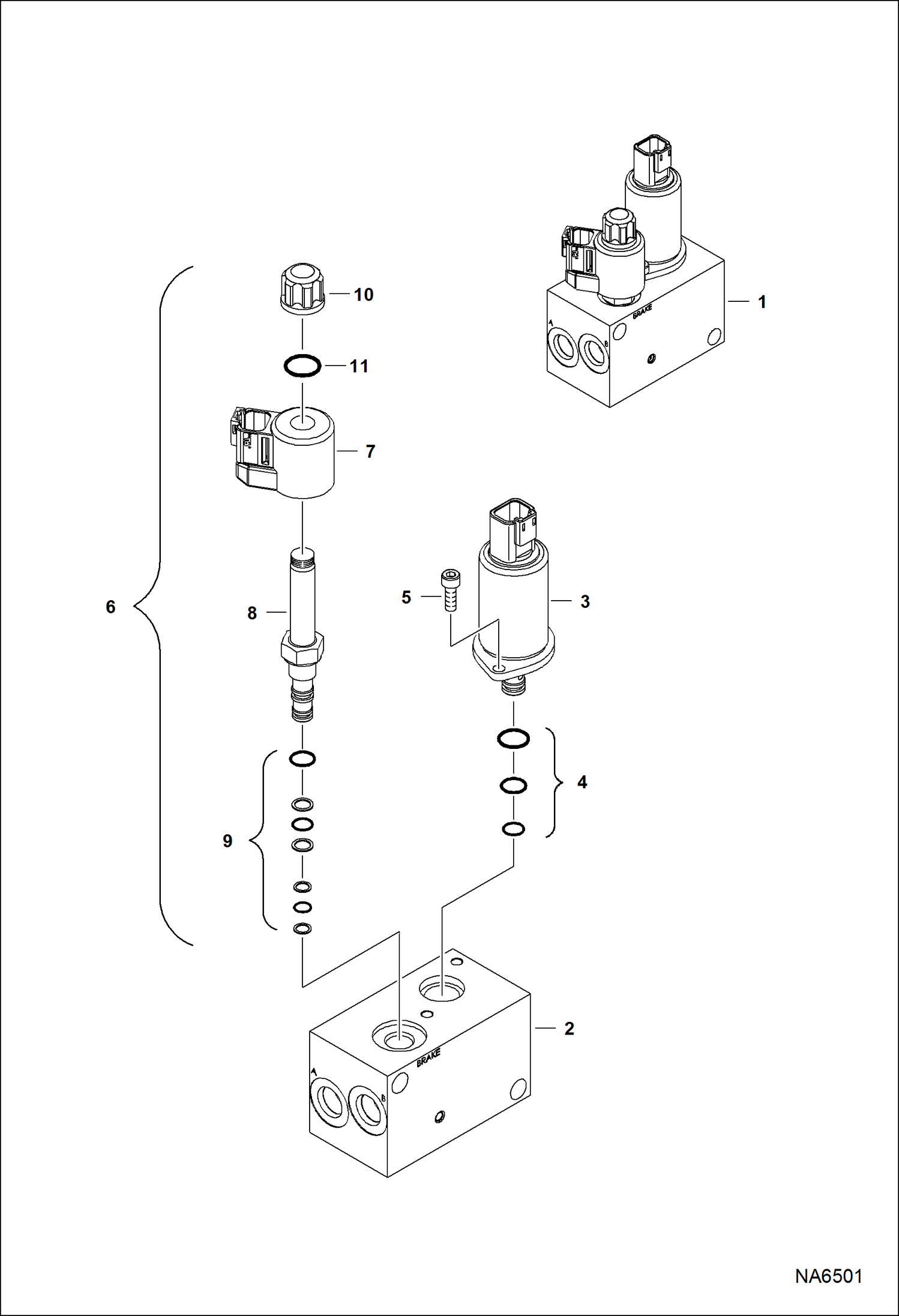 Схема запчастей Bobcat A-Series - 2-SPEED VALVE (S/N A3P612350 & Above, A3P712200 & Above) HYDROSTATIC SYSTEM