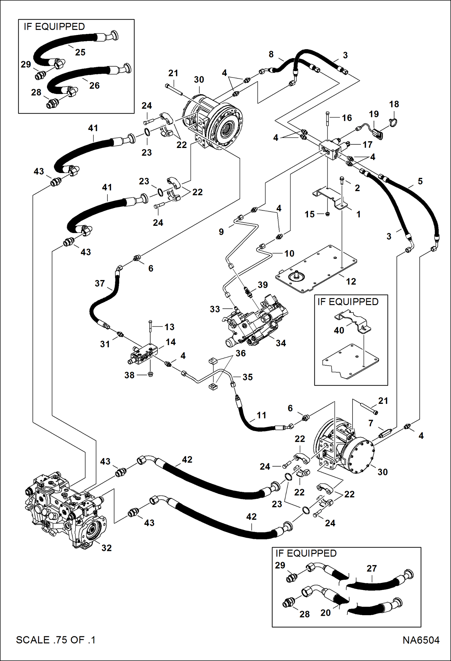 Схема запчастей Bobcat A-Series - HYDROSTATIC CIRCUITRY (2-Speed Motor) (S/N A3P612350 & Above, A3P712200 & Above) HYDROSTATIC SYSTEM