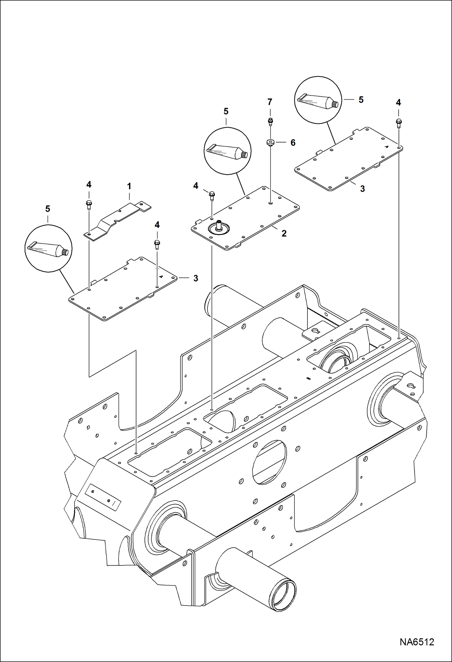 Схема запчастей Bobcat S-Series - TRANSMISSION COVERS DRIVE TRAIN