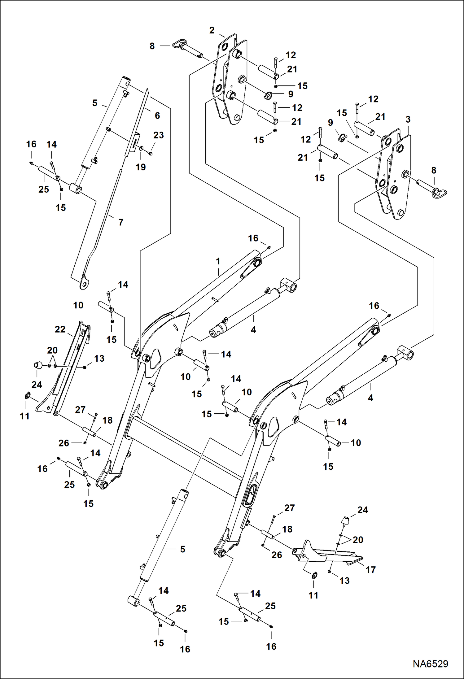 Схема запчастей Bobcat LOADER - TRACTOR LOADER 6TL (AKP6, AL4C) (Main Frame) (Outer Mounted Stand) (AKP600407 & Above) (AL4C00372 & Above) Компактные тракторы