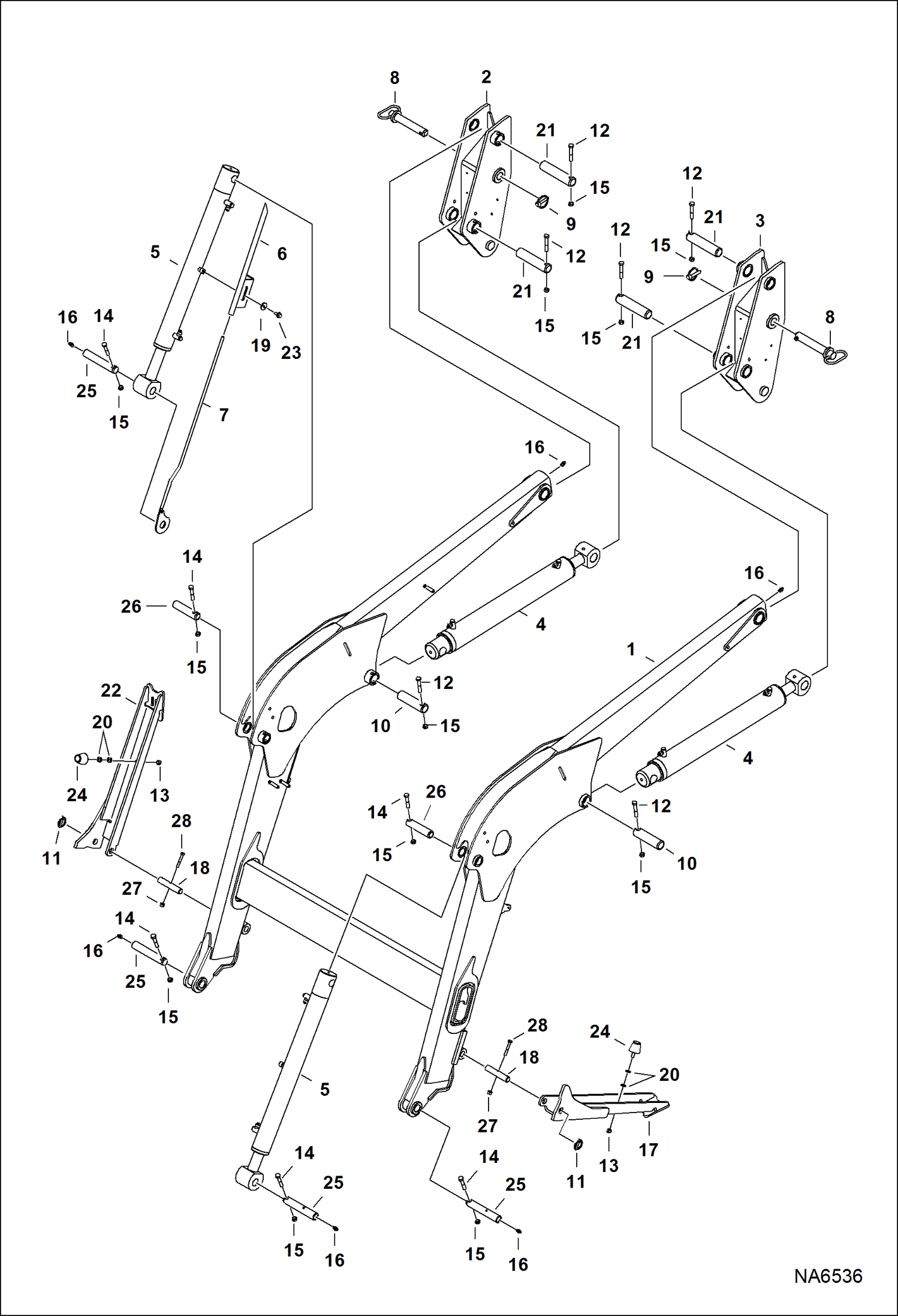 Схема запчастей Bobcat LOADER - TRACTOR LOADER 9TL (AKPW, AL4F) (Main Frame) (Outer Mounted Stand) (AKPW00101 & Above) (AL4F01064 & Above) Компактные тракторы