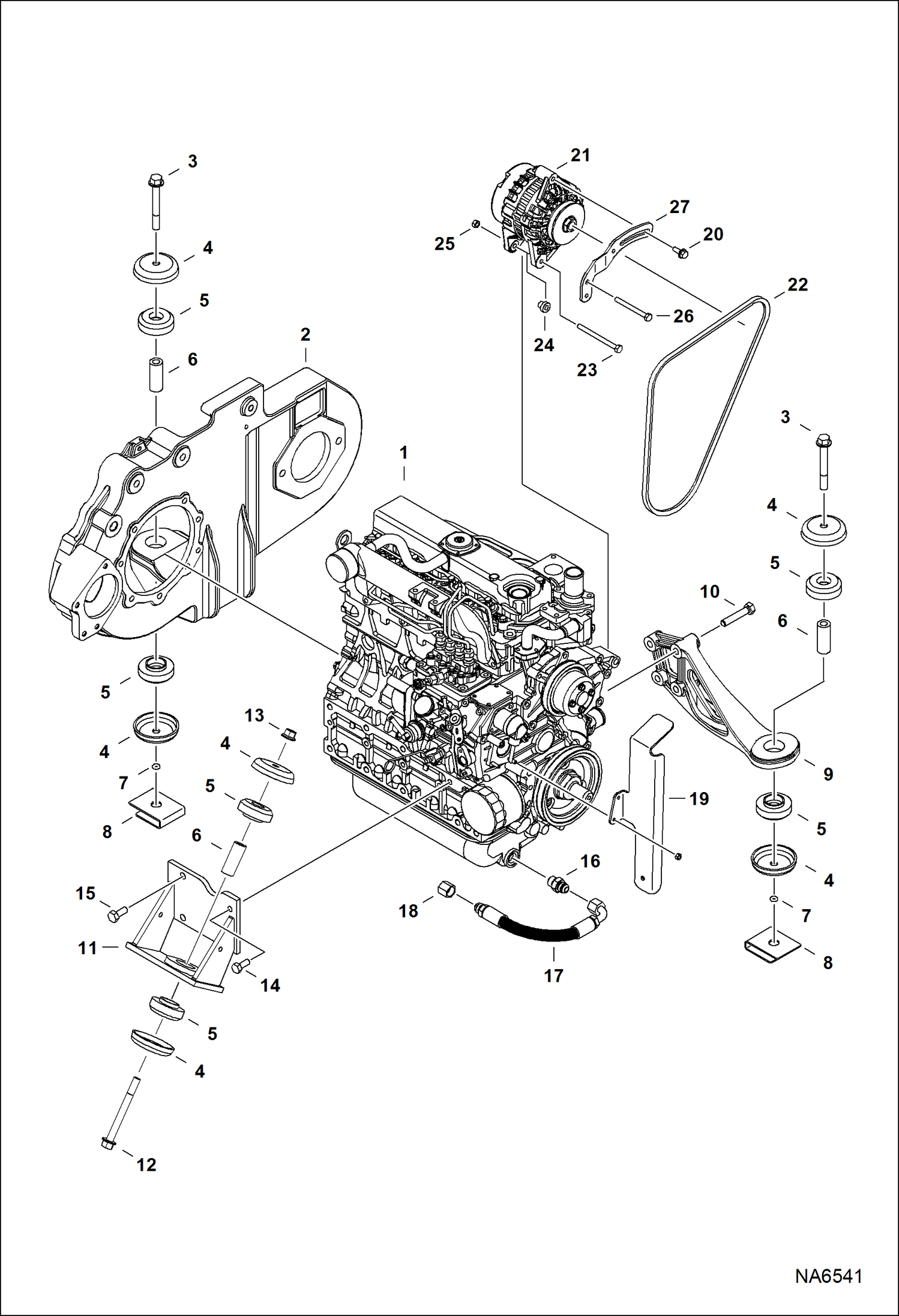 Схема запчастей Bobcat S-Series - ENGINE & ATTACHING PARTS (Engine Mounts) POWER UNIT