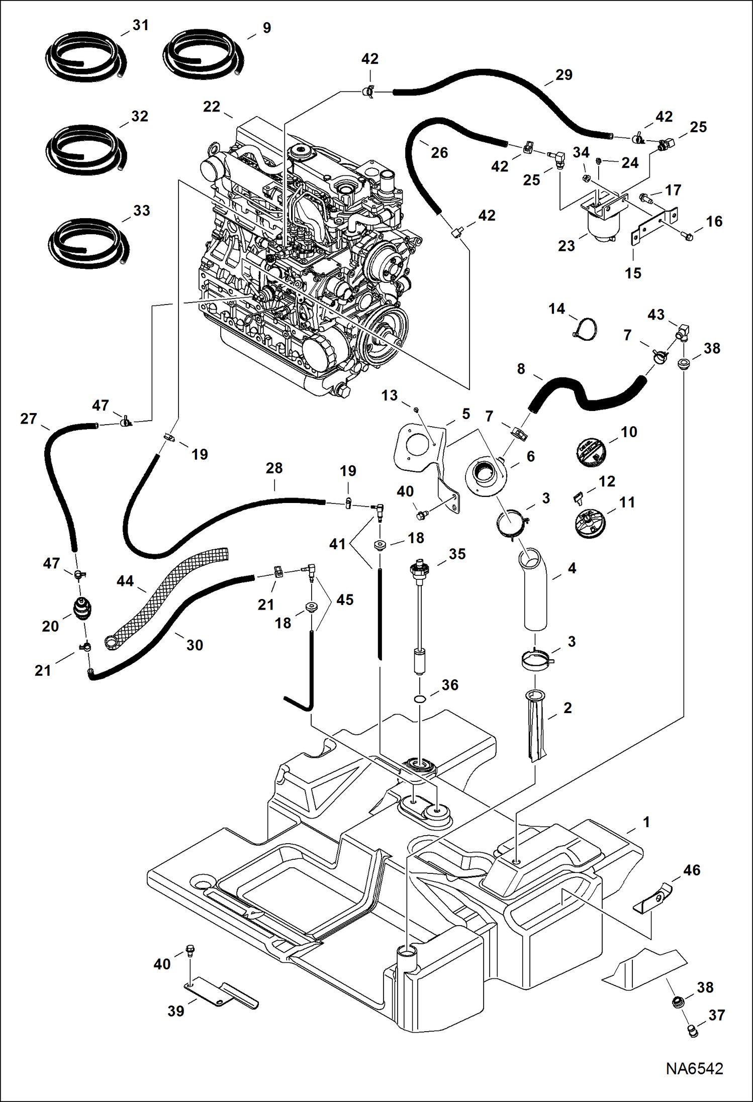 Схема запчастей Bobcat S-Series - FUEL SYSTEM POWER UNIT