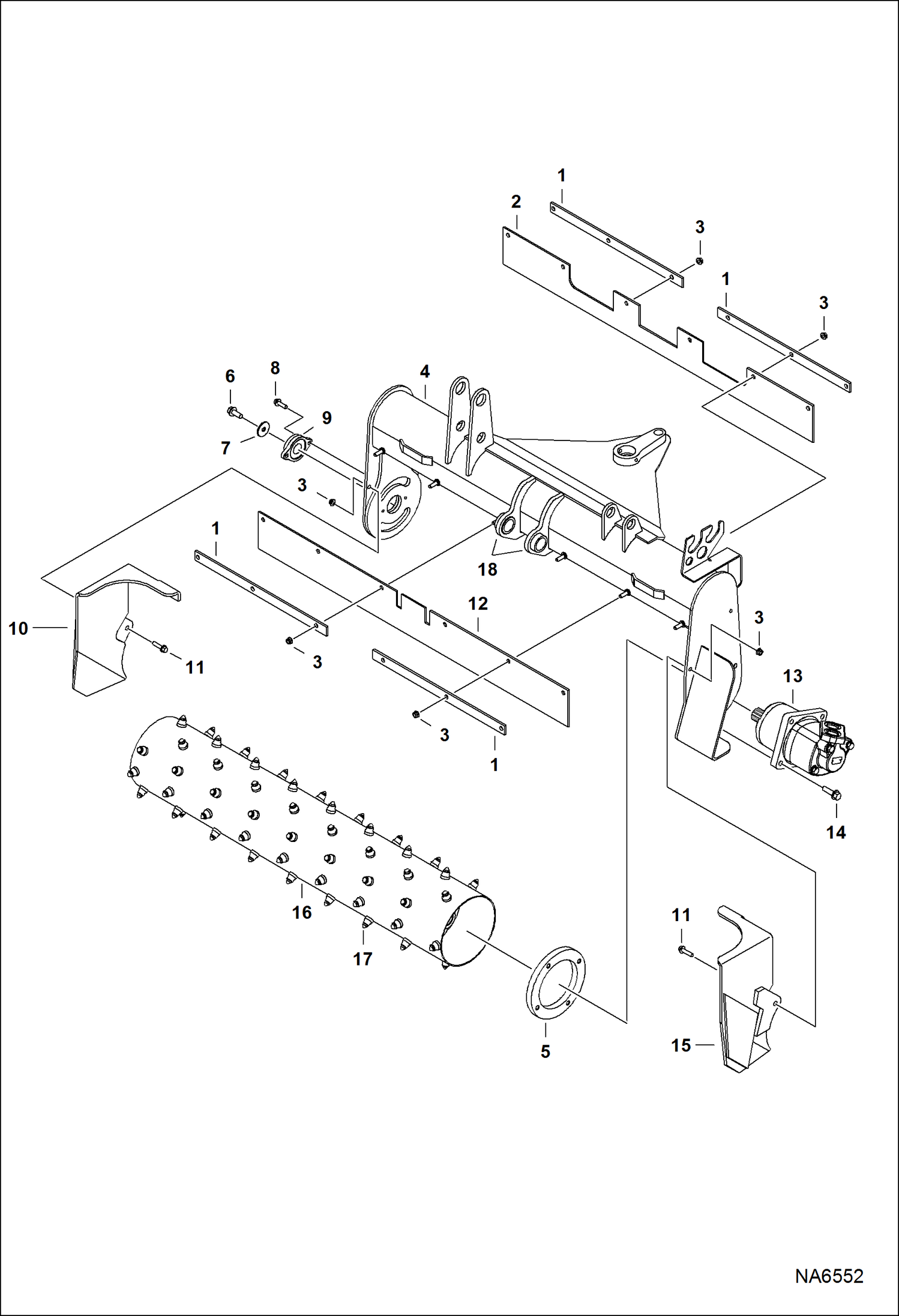 Схема запчастей Bobcat SOIL CONDITIONER - FRAME & ROLLER (48 6515 & Above) Loader